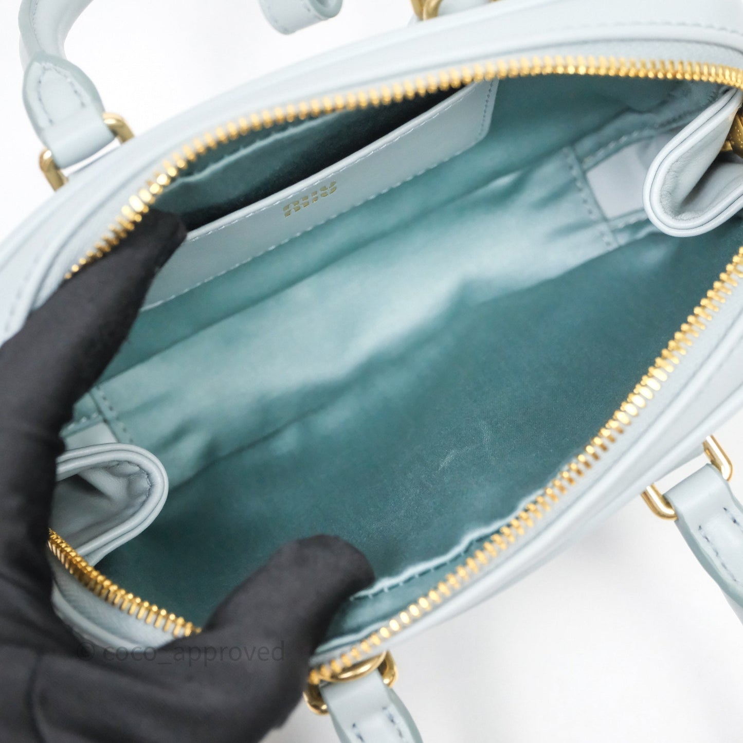 Miu Miu Arcadie Mini Bag Lago Blue Gold Hardware