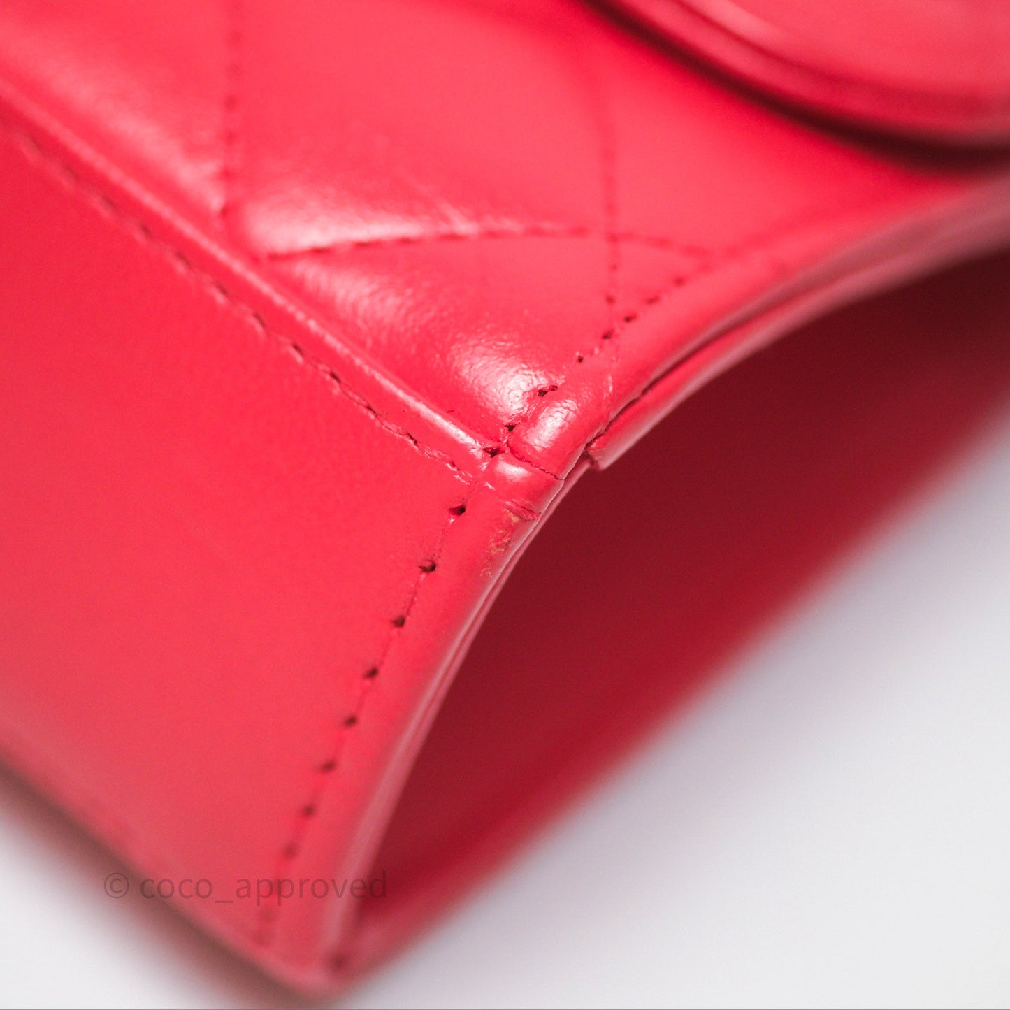 Chanel Mini Quilted Trendy CC Clutch With Chain Red Lambskin Gold Hardware