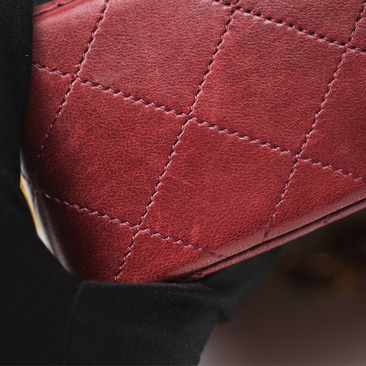 Chanel Vintage Mini Square Burgundy Lambskin 24K Gold Hardware