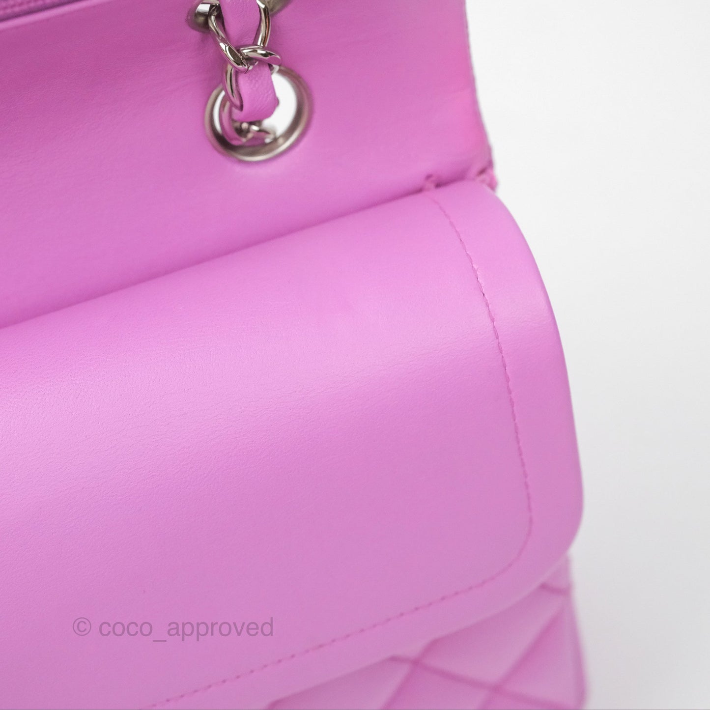 Chanel Medium Classic Flap Quilted Purple Lambskin Silver Hardware