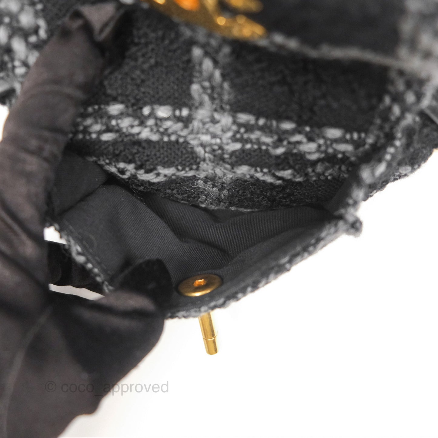 Chanel Duma Backpack Black Tweed Aged Gold Hardware 22K