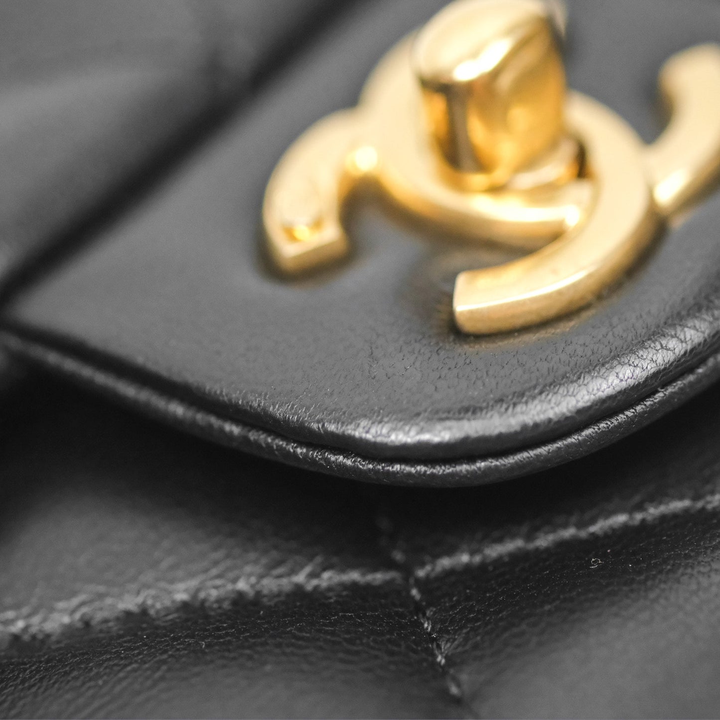 Chanel Mini Flap Bag With Heart CC Charm Black Lambskin Aged Gold Hardware 22B