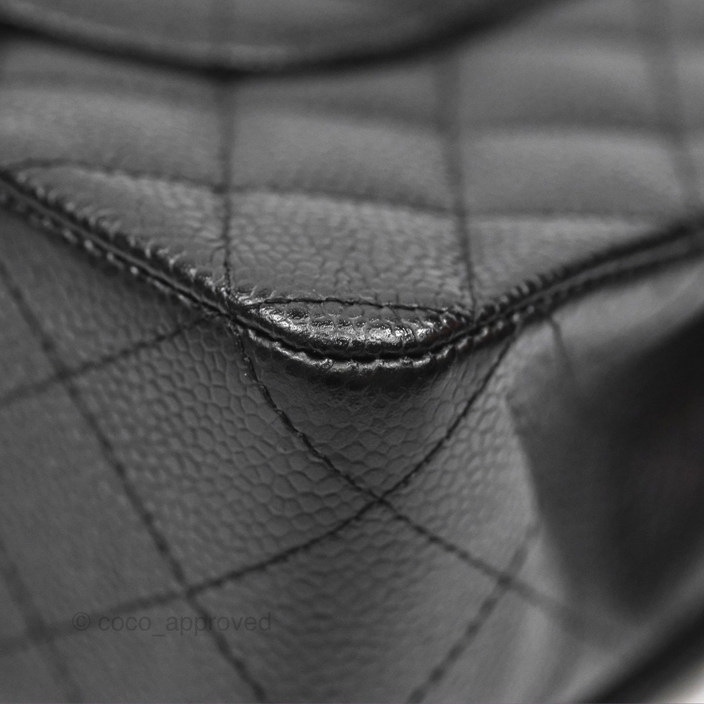 Chanel Classic M/L Medium Flap Quilted Black Caviar Silver Hardware