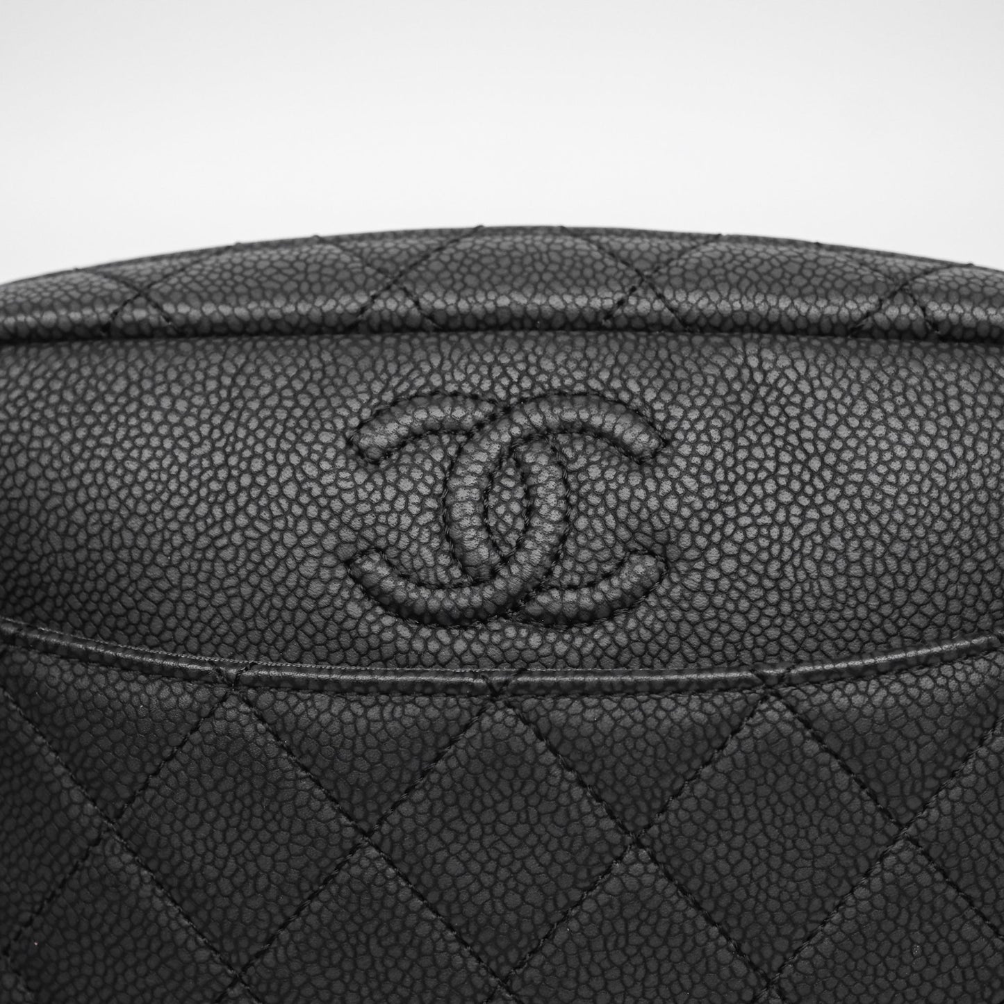 Chanel Camera Bag Black Matte Caviar Gold Hardware