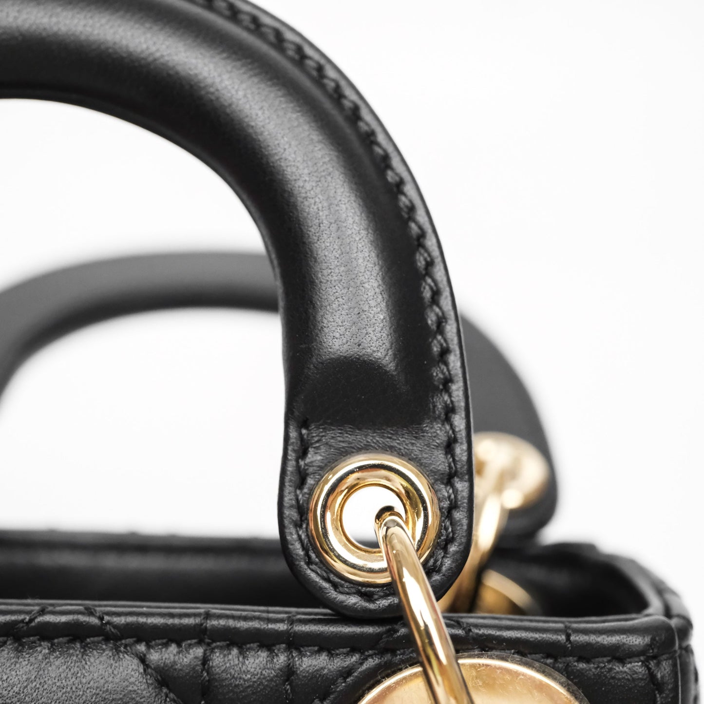 Christian Dior Micro Lady Dior Cannage Black Lambskin Gold Hardware