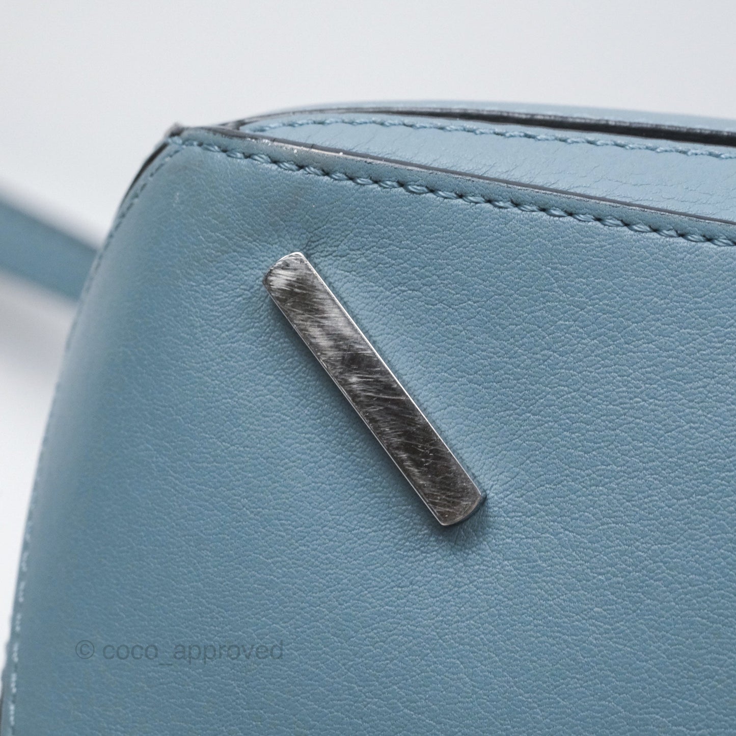 Loewe Medium Puzzle Bag Blue Calfskin Silver Hardware