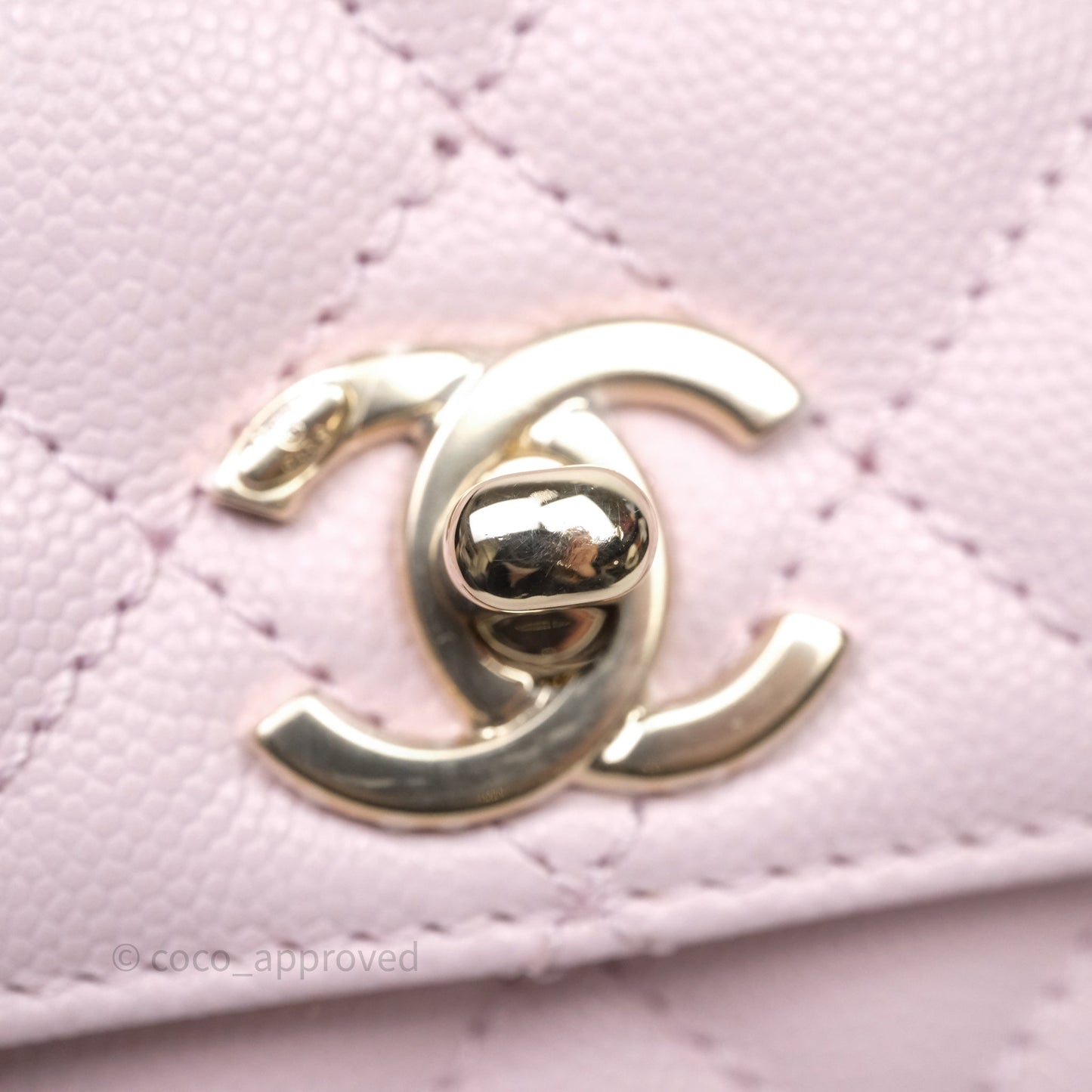 Chanel Mini Coco Handle Light Pink Caviar Gold Hardware