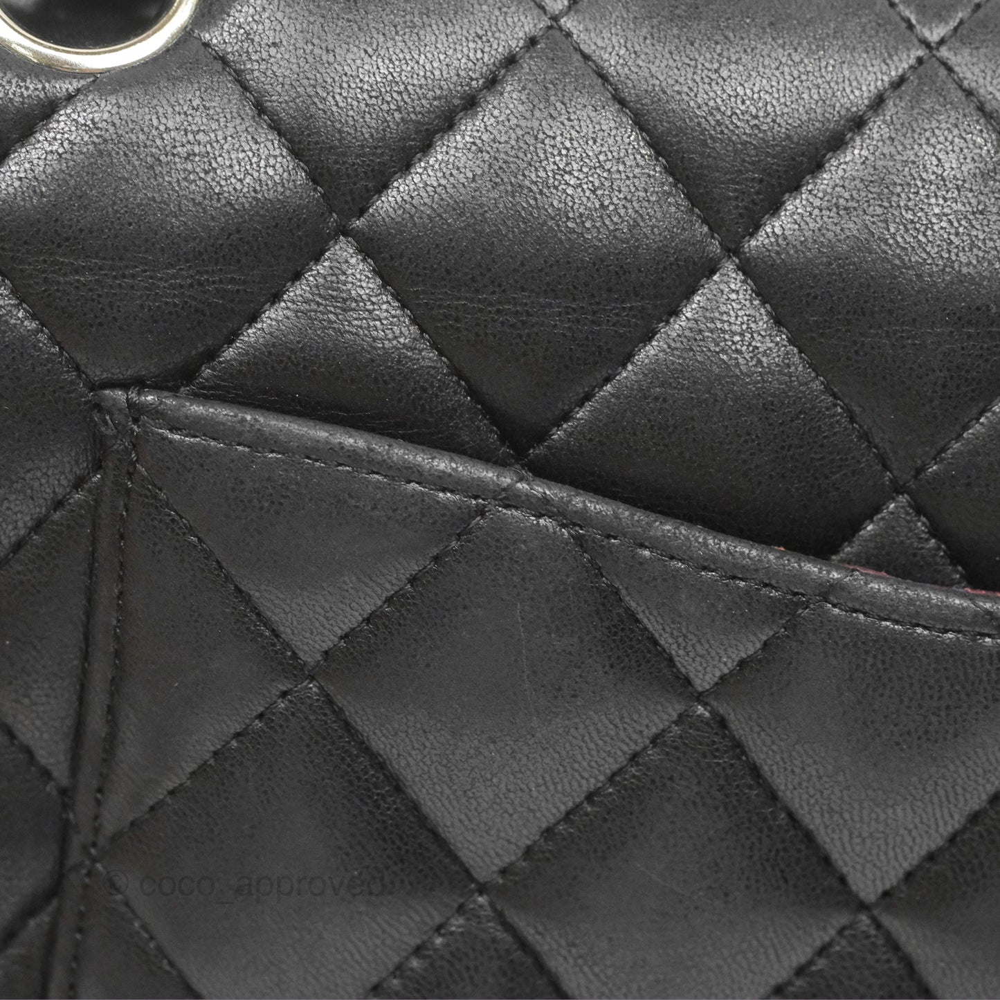 Chanel Classic M/L Medium Flap Quilted Black Lambskin Silver Hardware