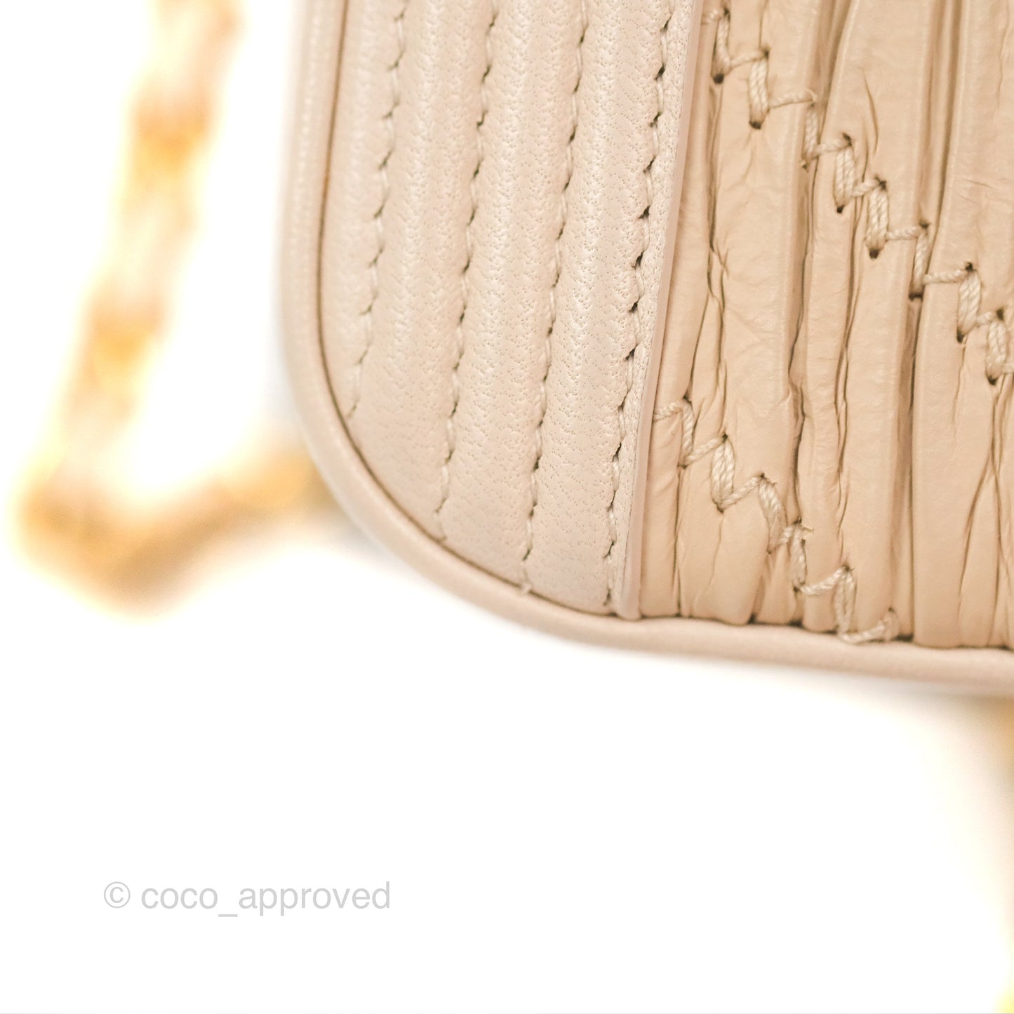 Chanel Boy Double Zip Clutch On Chain Chevron Pale Beige Aged Gold Hardware
