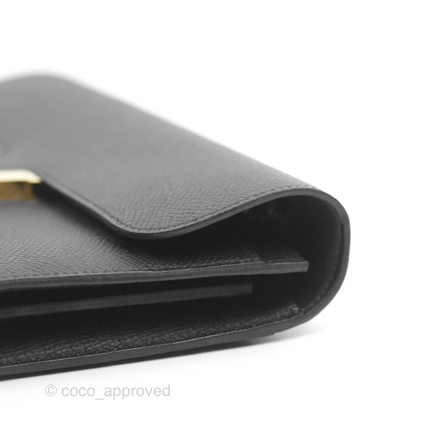 Hermès Constance Long To Go Wallet Black Epsom Gold Hardware
