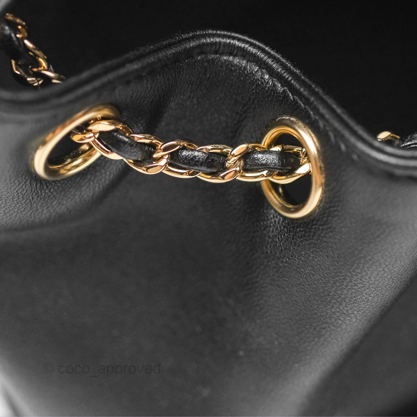 Chanel Quilted Small Duma Drawstring Backpack Black Lambskin