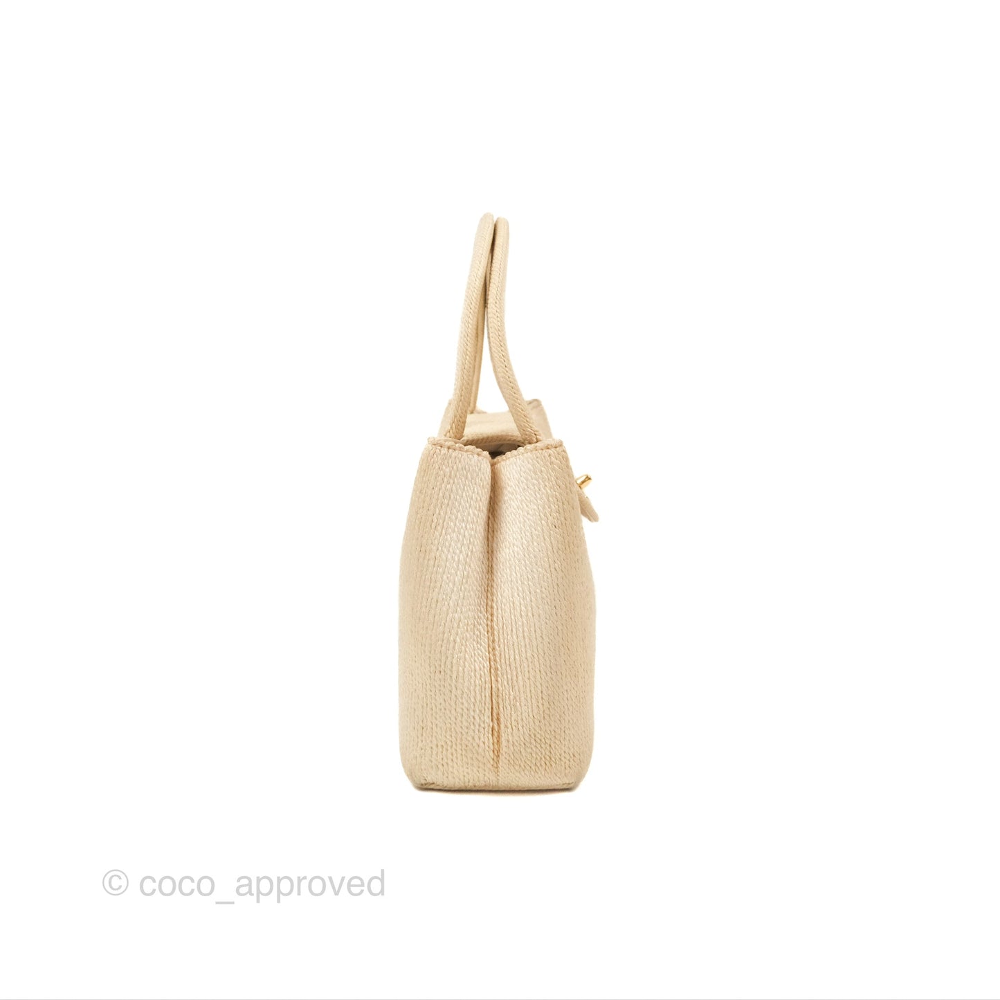 Chanel Vintage Mini Kelly Silk Rope Braided Cream Beige 24K Gold Hardware