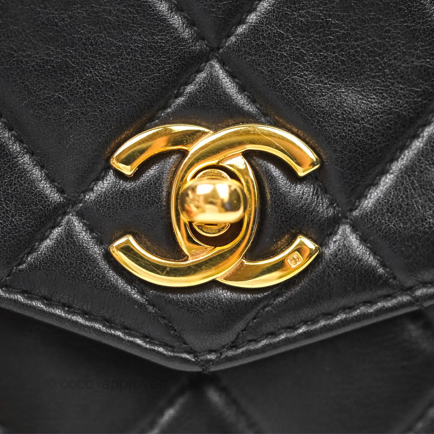 Chanel Vintage Belt Bag Quilted Black Lambskin 24K Gold Hardware