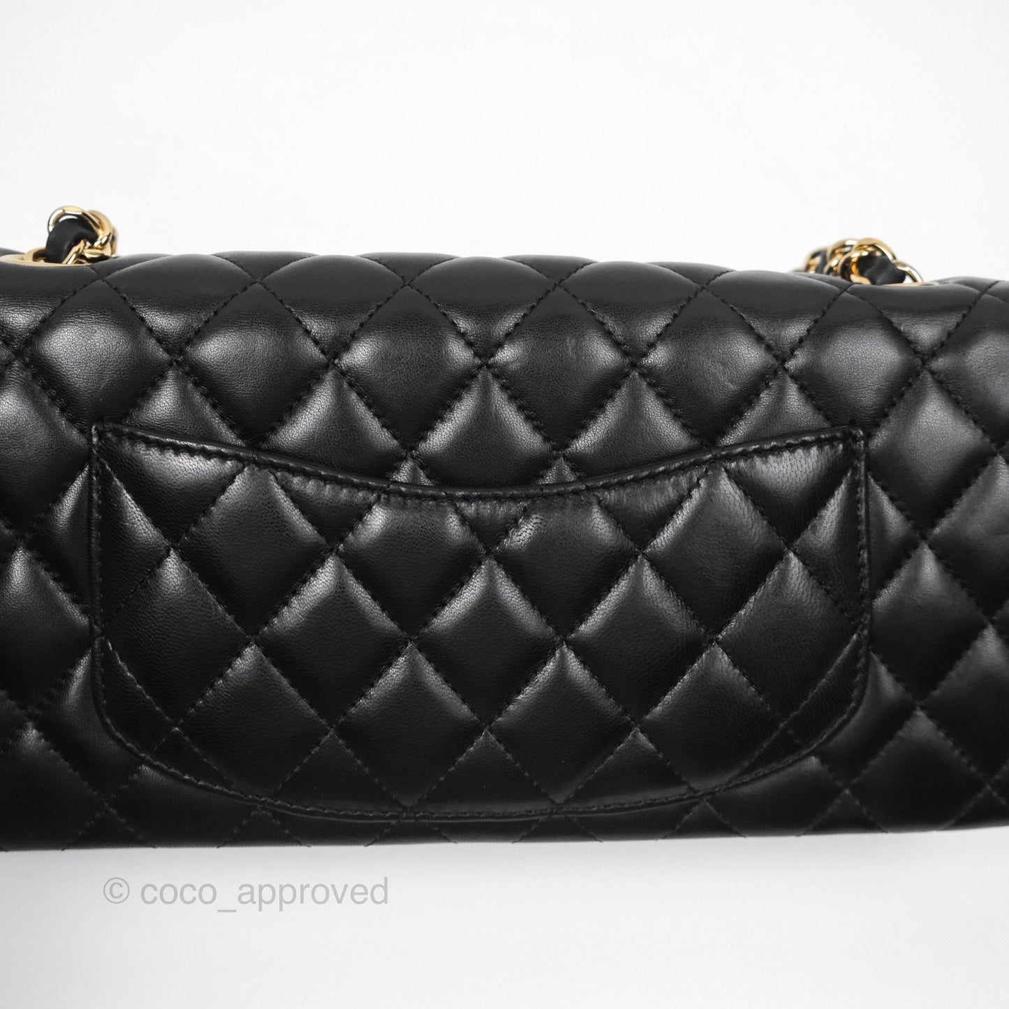 Chanel Quilted East West Flap Bag Black Lambskin Gold Hardware