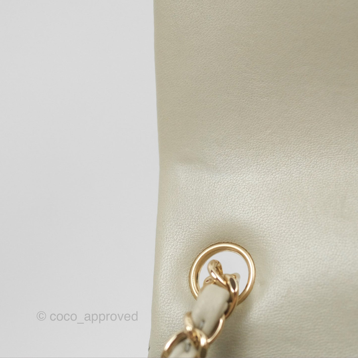 Chanel Mini Square Quilted Grey Lambskin Gold Hardware 22C