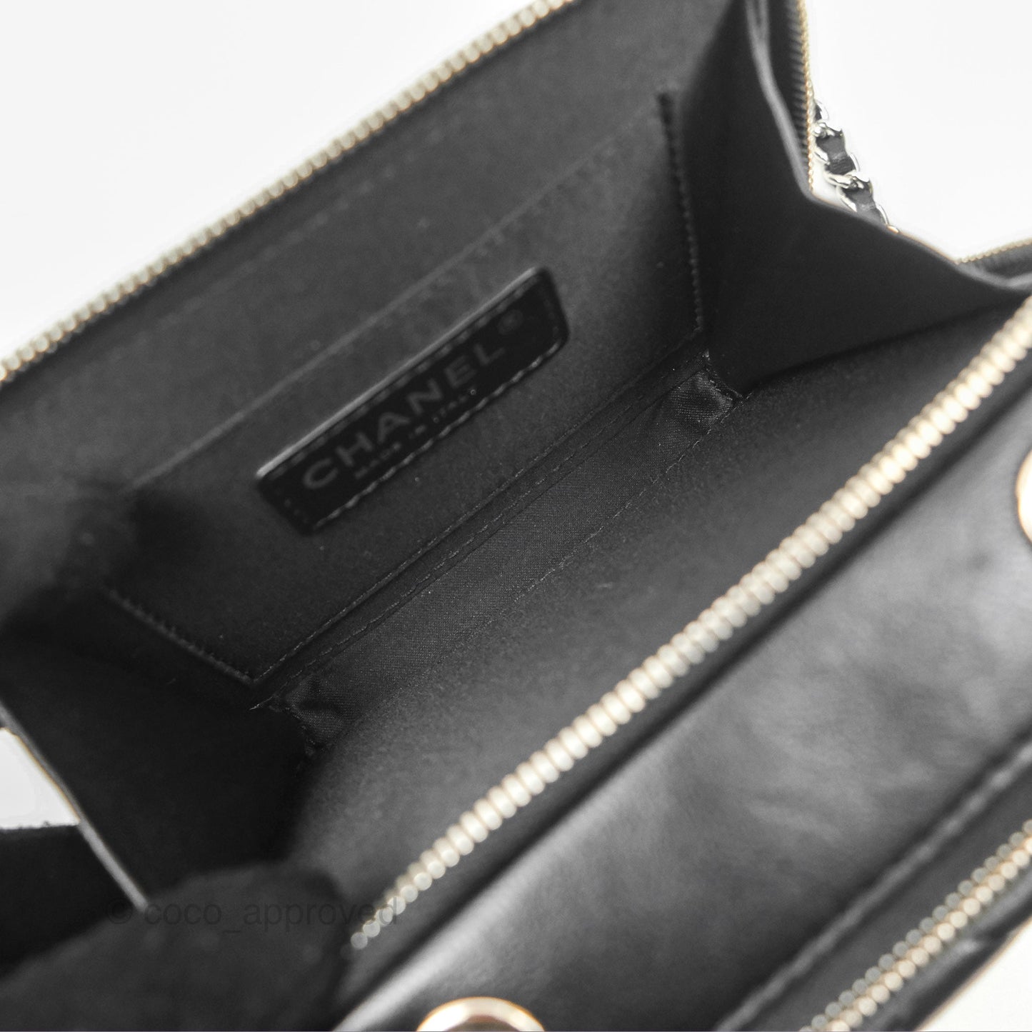 Chanel Small Pocket Box Camera Case Black Lambskin Silver Hardware