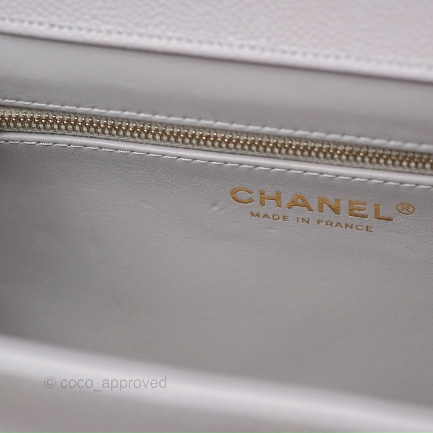 Chanel Quilted Medium Business Affinity Flap Grey Caviar Light Gold Hardware