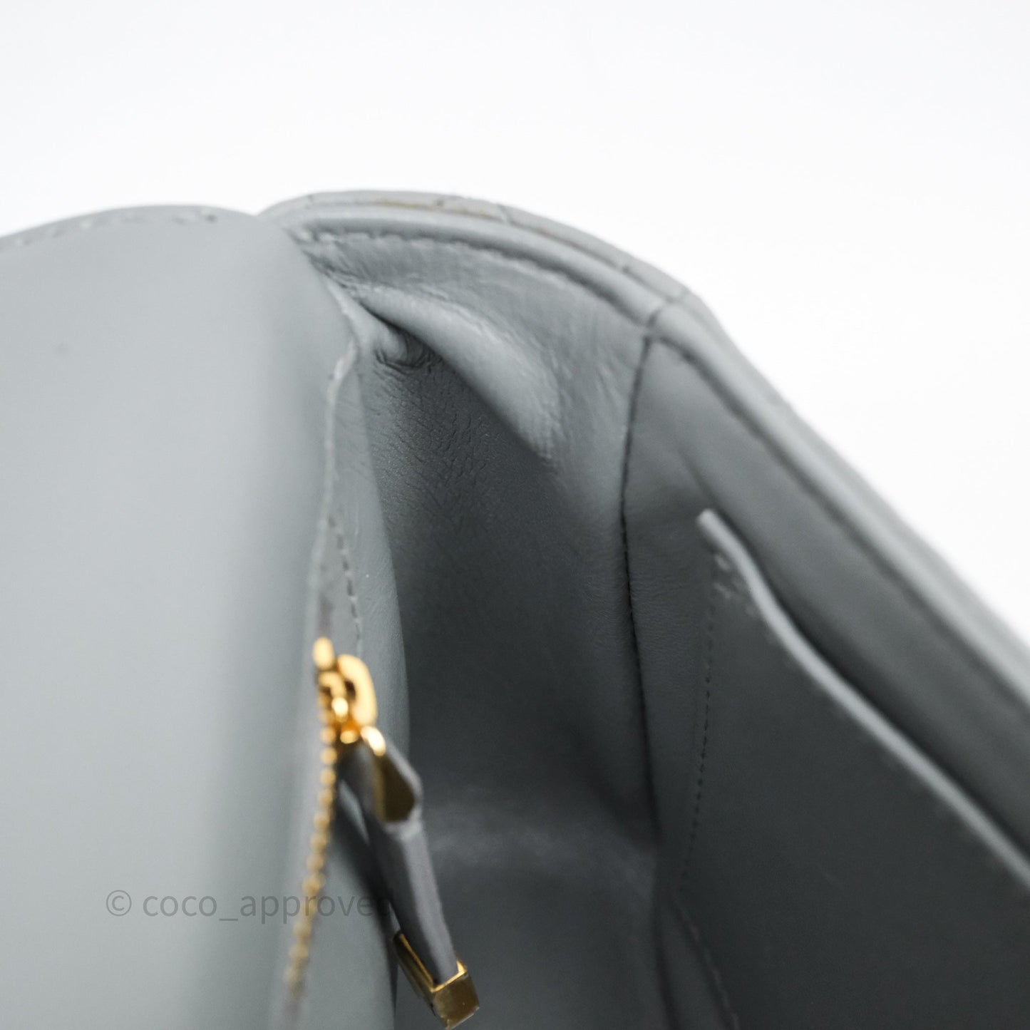 Christian Dior Small Caro Bag Stone Gray Supple Cannage Calfskin