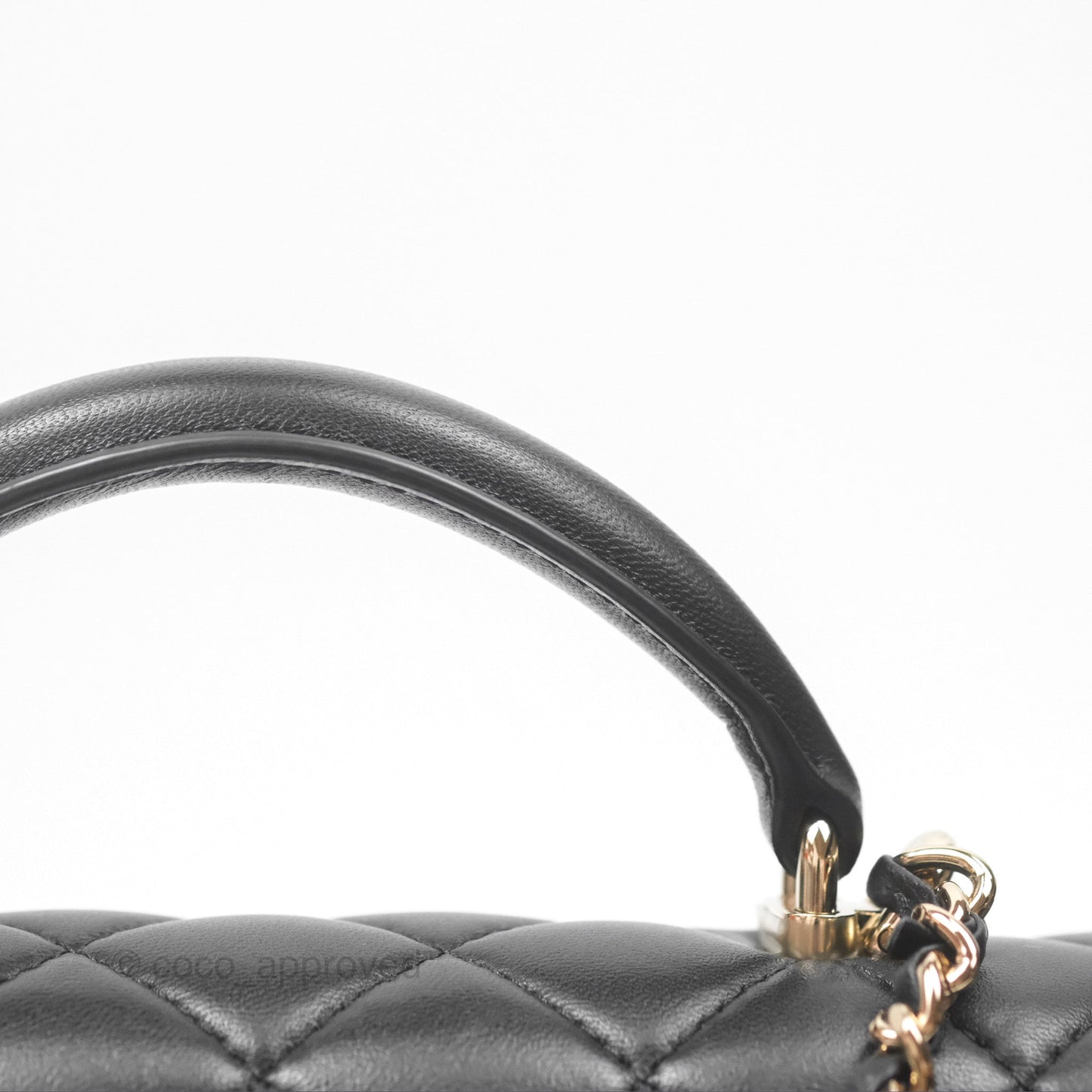 Chanel Top Handle Mini Rectangular Flap Bag Black Lambskin Gold Hardware