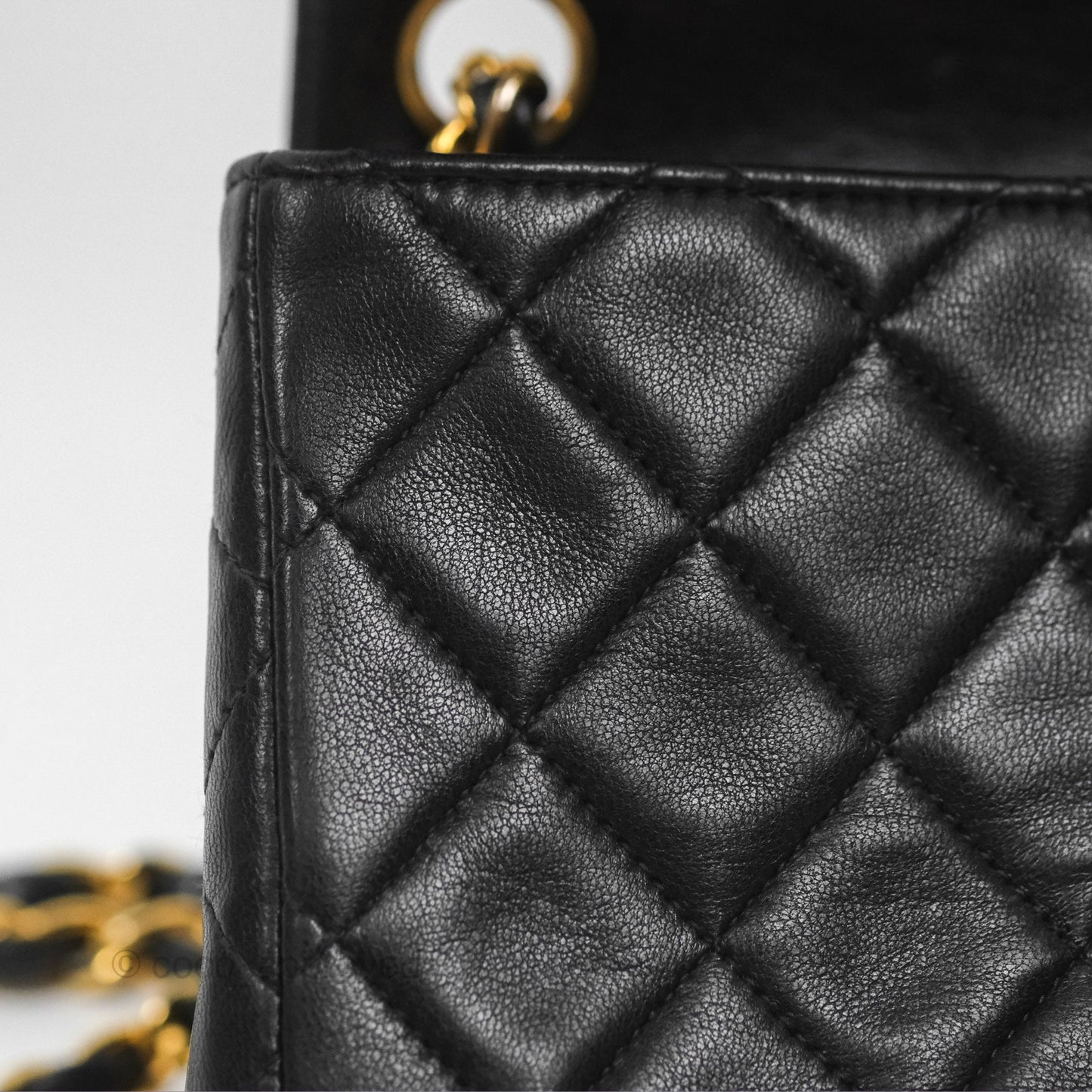 Chanel Vintage Mini Square Black Lambskin 24K Gold Hardware