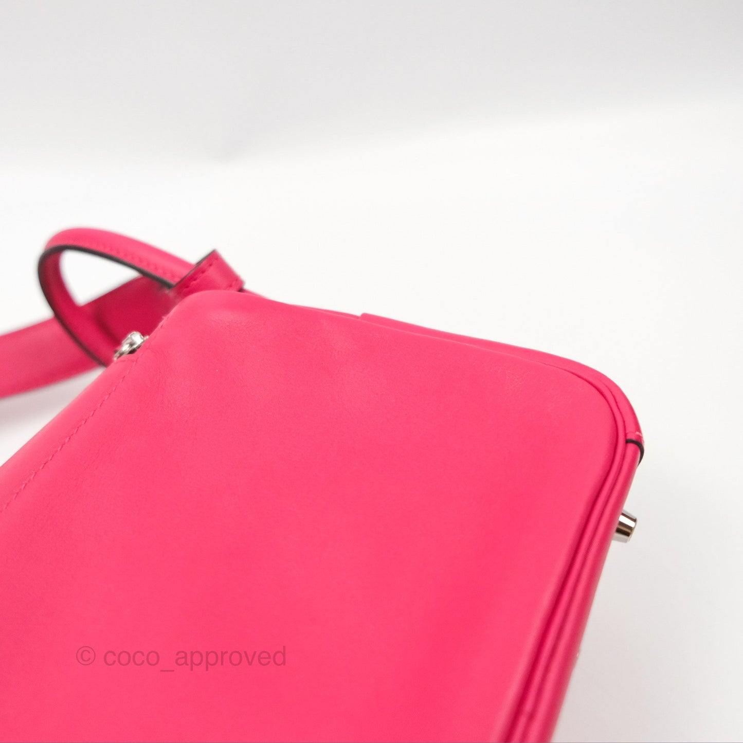 Hermès Mini Lindy 20 Framboise / Rouge Sellier Swift Palladium Hardware