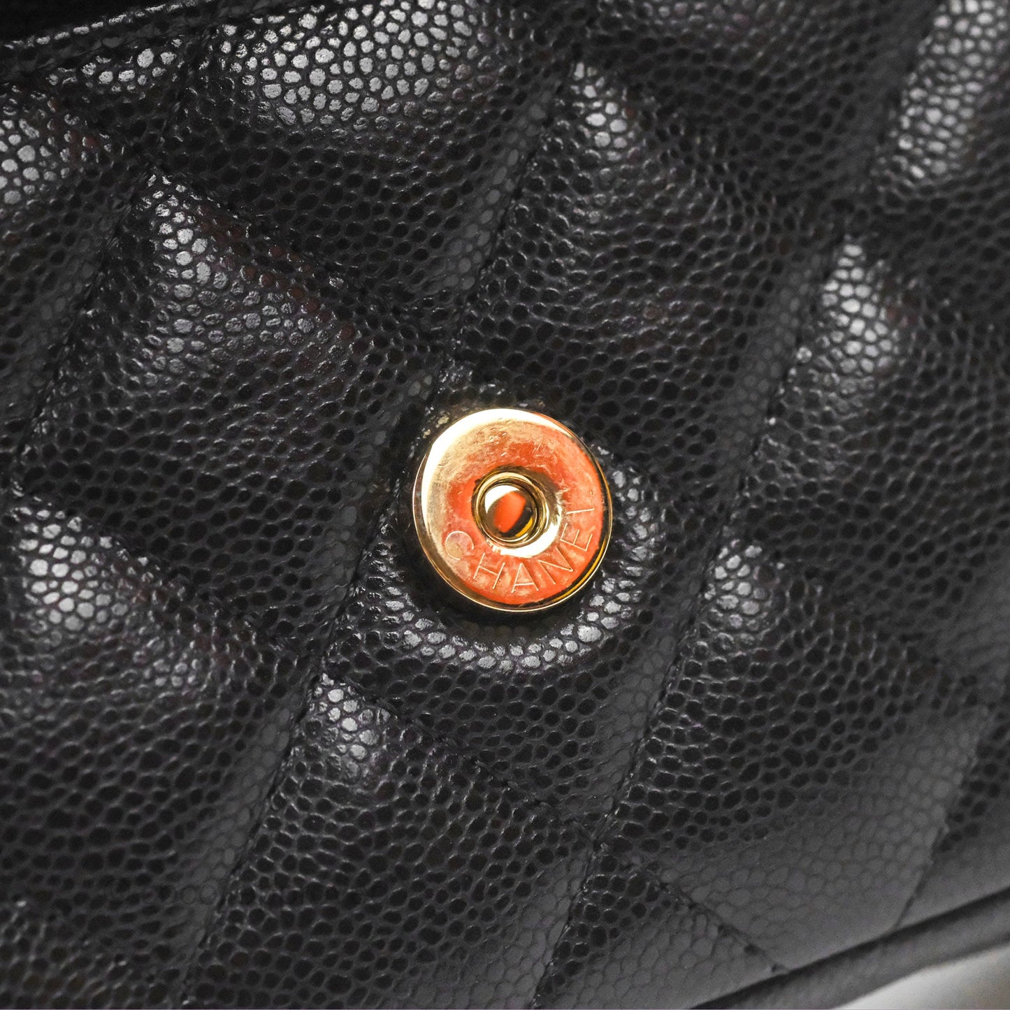 Chanel Classic Flap Phone Holder With Chain Black Caviar Gold Hardware 22A
