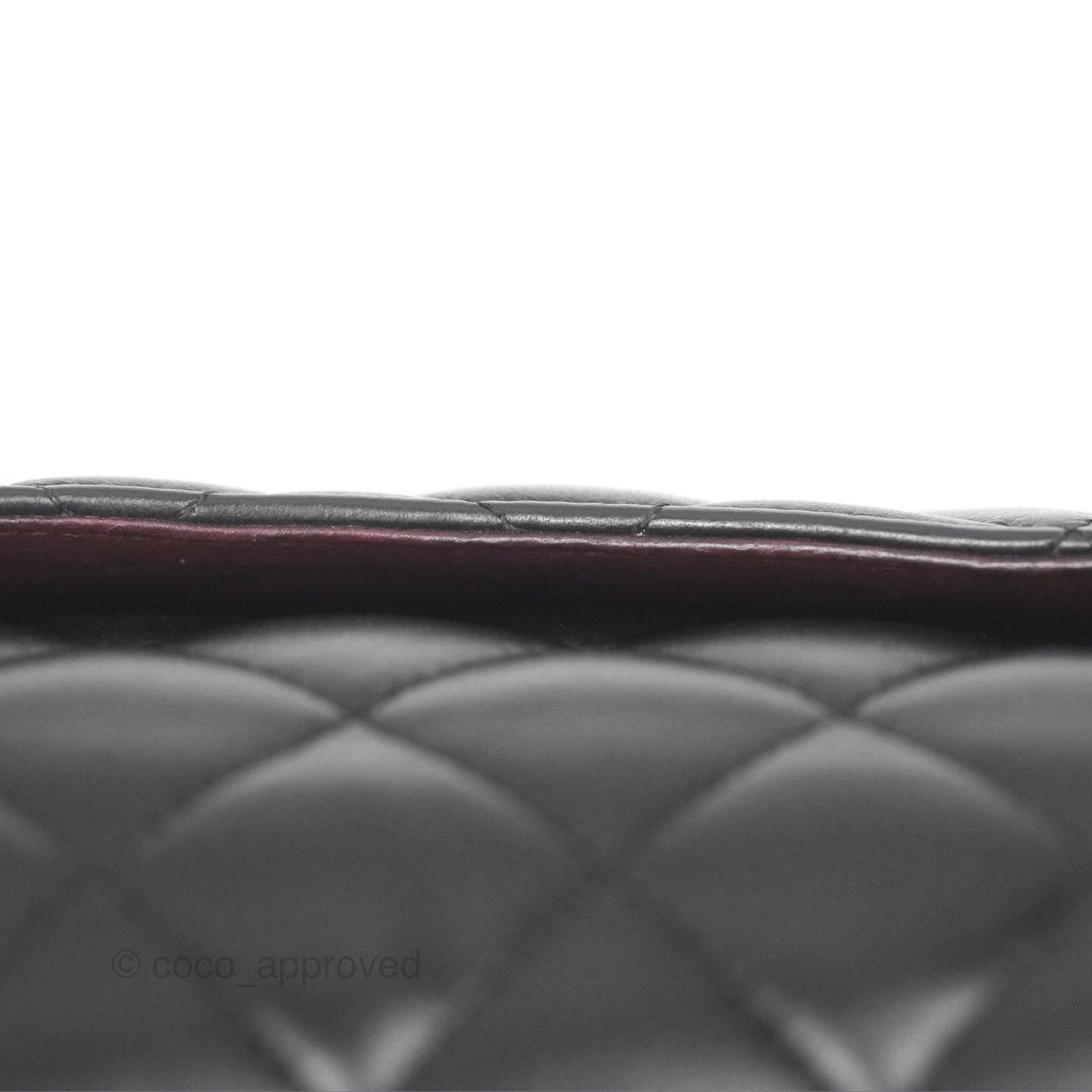 Chanel Classic M/L Medium Flap Quilted Black Lambskin Silver Hardware