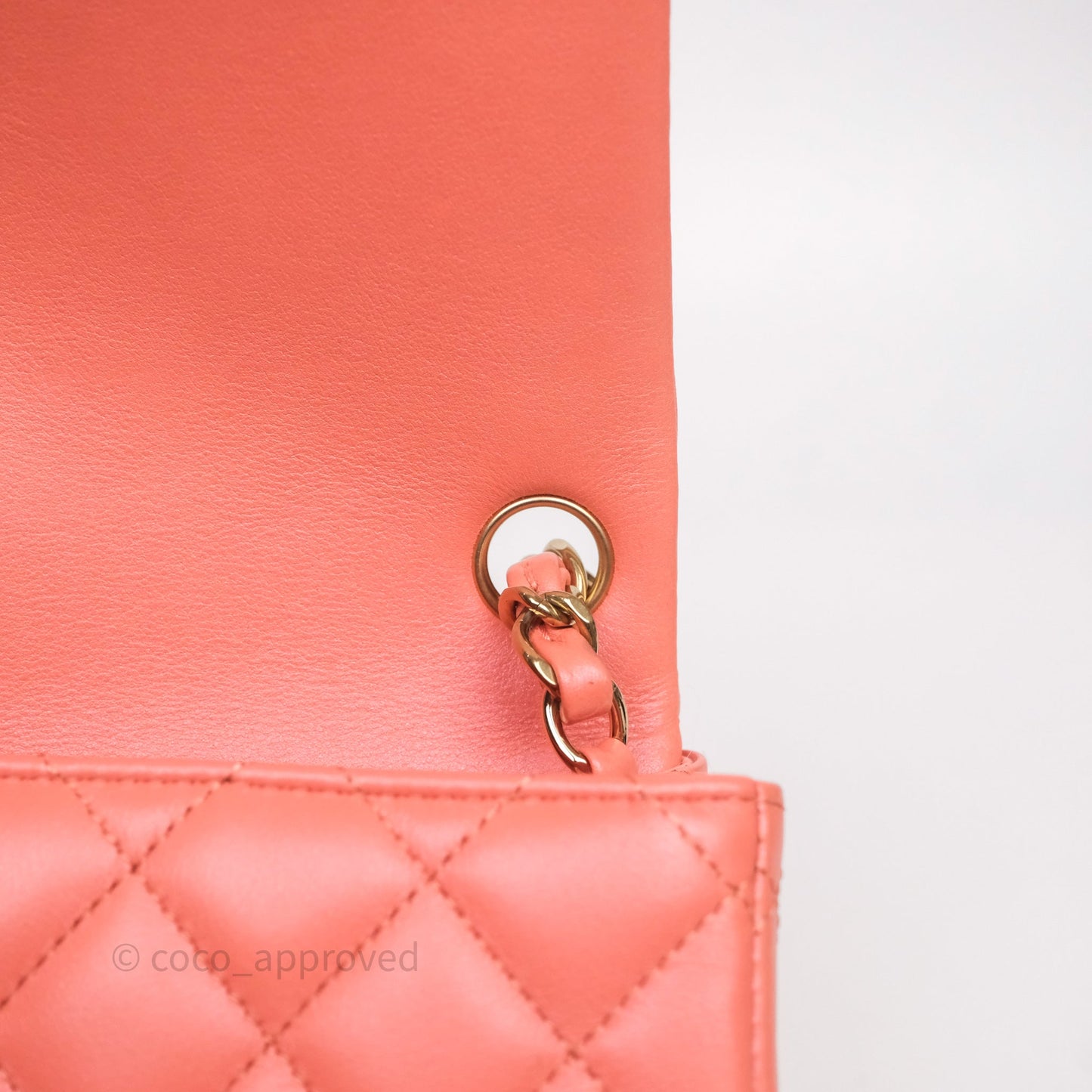 Chanel Mini Square Flap Quilted Pink Lambskin Gold Hardware