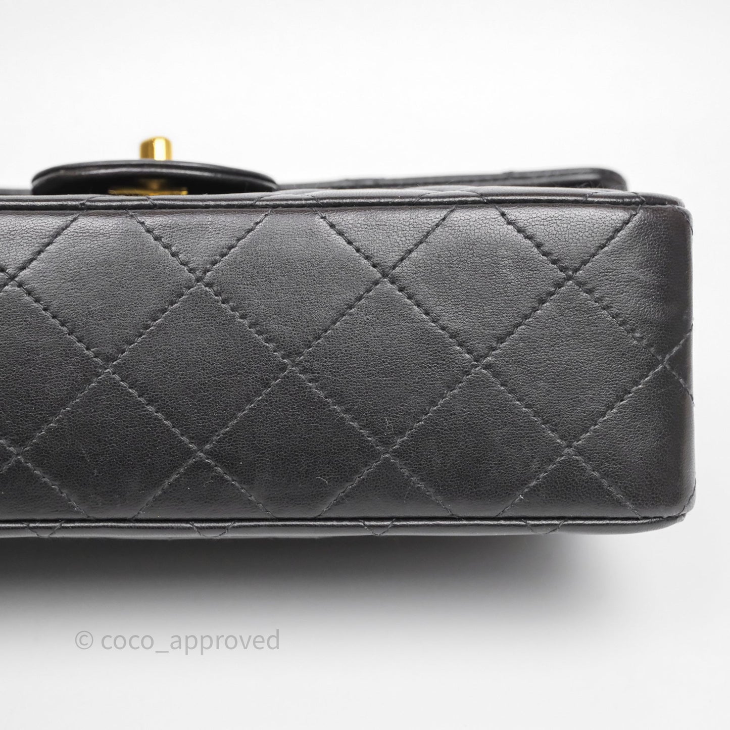Chanel Vintage Small Classic Flap Black Lambskin 24K Gold Hardware
