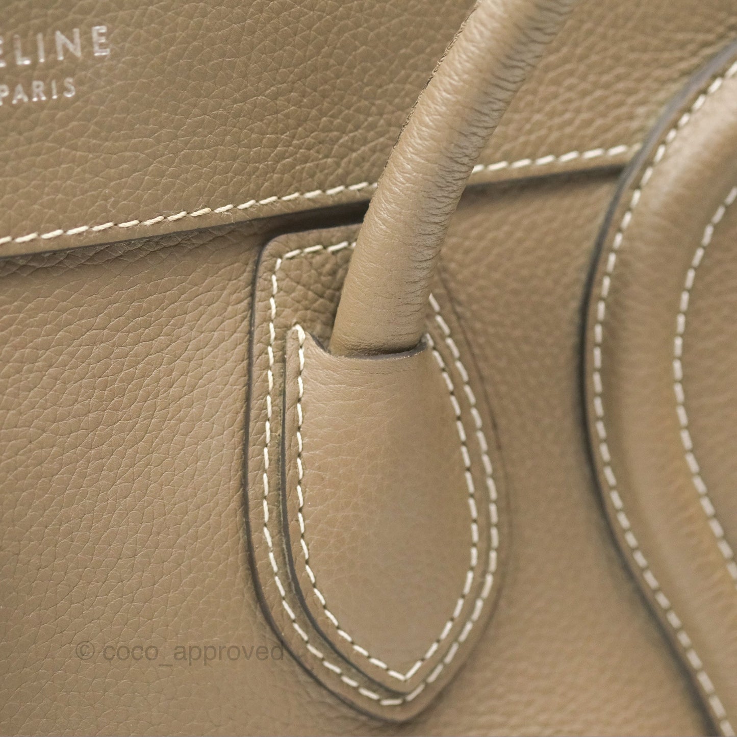 Celine Micro Luggage Bag Souris Drummed Calfskin