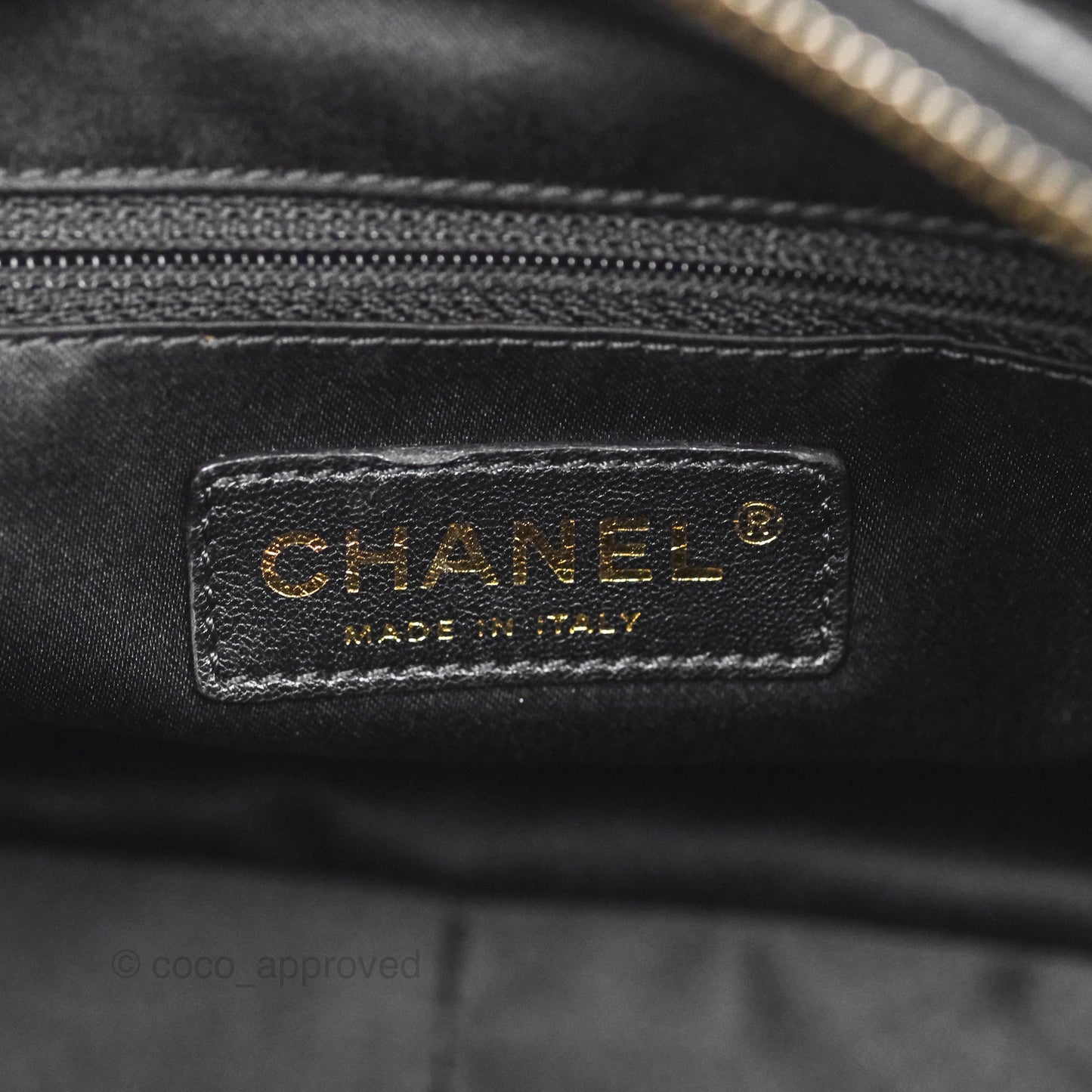 Chanel PTT Petite Timeless Shopping Tote Bag Black Caviar Gold Hardware