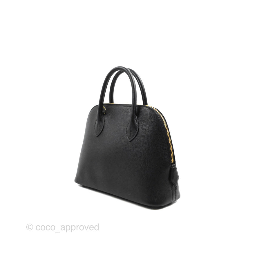Hermès Bolide 1923 25 Black Epsom Gold Hardware