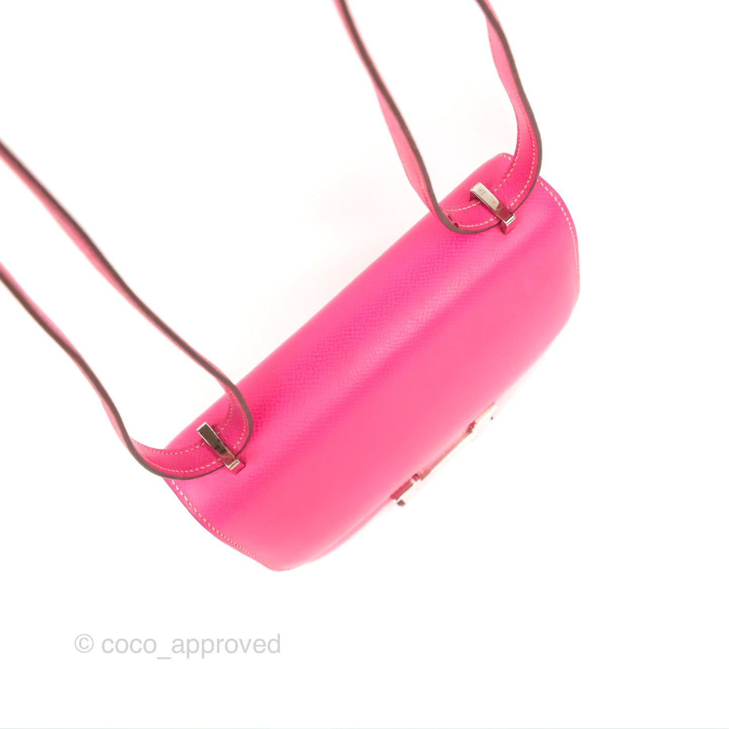 Hermès Constance Mini 18cm Rose Tyrien Epsom Palladium Hardware