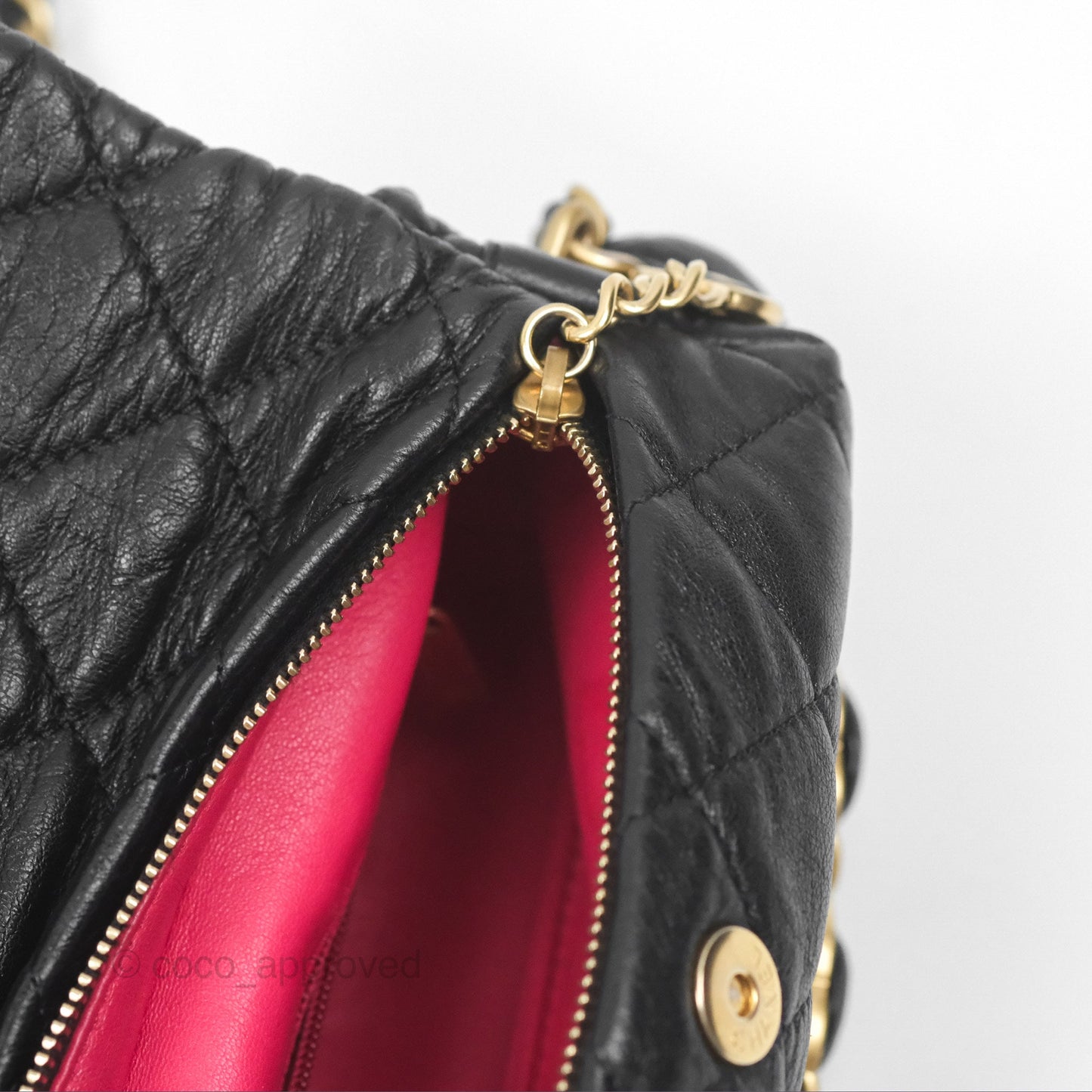 Chanel Small Hobo Bag Crumpled Black Lambskin Aged Gold Hardware 21S