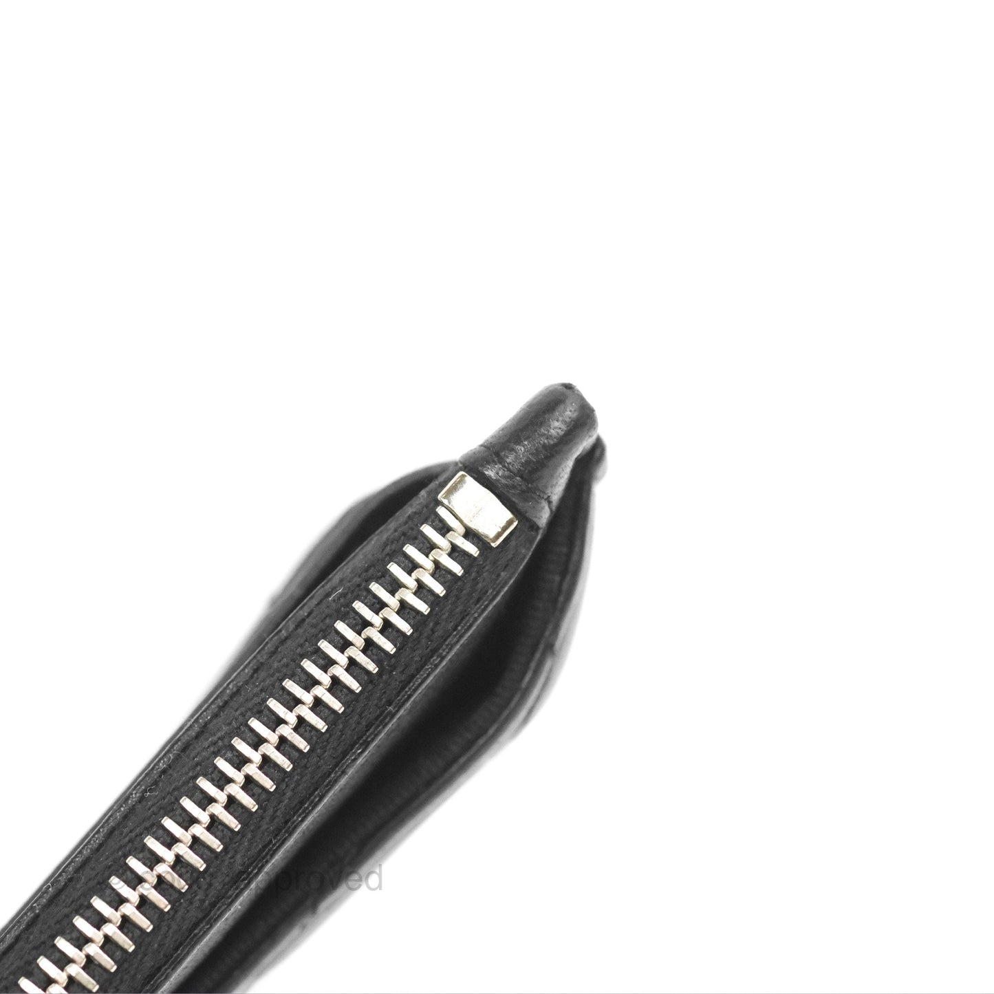 Chanel Chevron CC Zipped Card Holder Black Lambskin Silver Hardware
