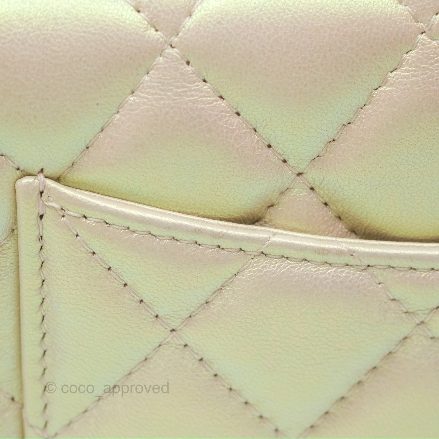 Chanel Quilted Wallet on Chain WOC Iridescent Ivory Gold Hardware 20A