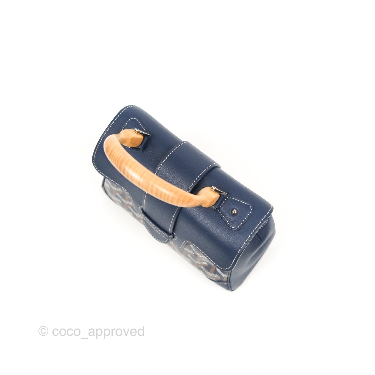 Goyard Saïgon Mini Bag Navy Goyardine Canvas/Chevroches Calfskin