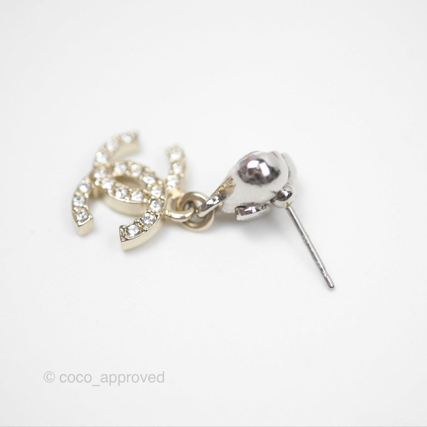 Chanel Crystal Heart CC Drop Earrings Mixed Hardware 23S