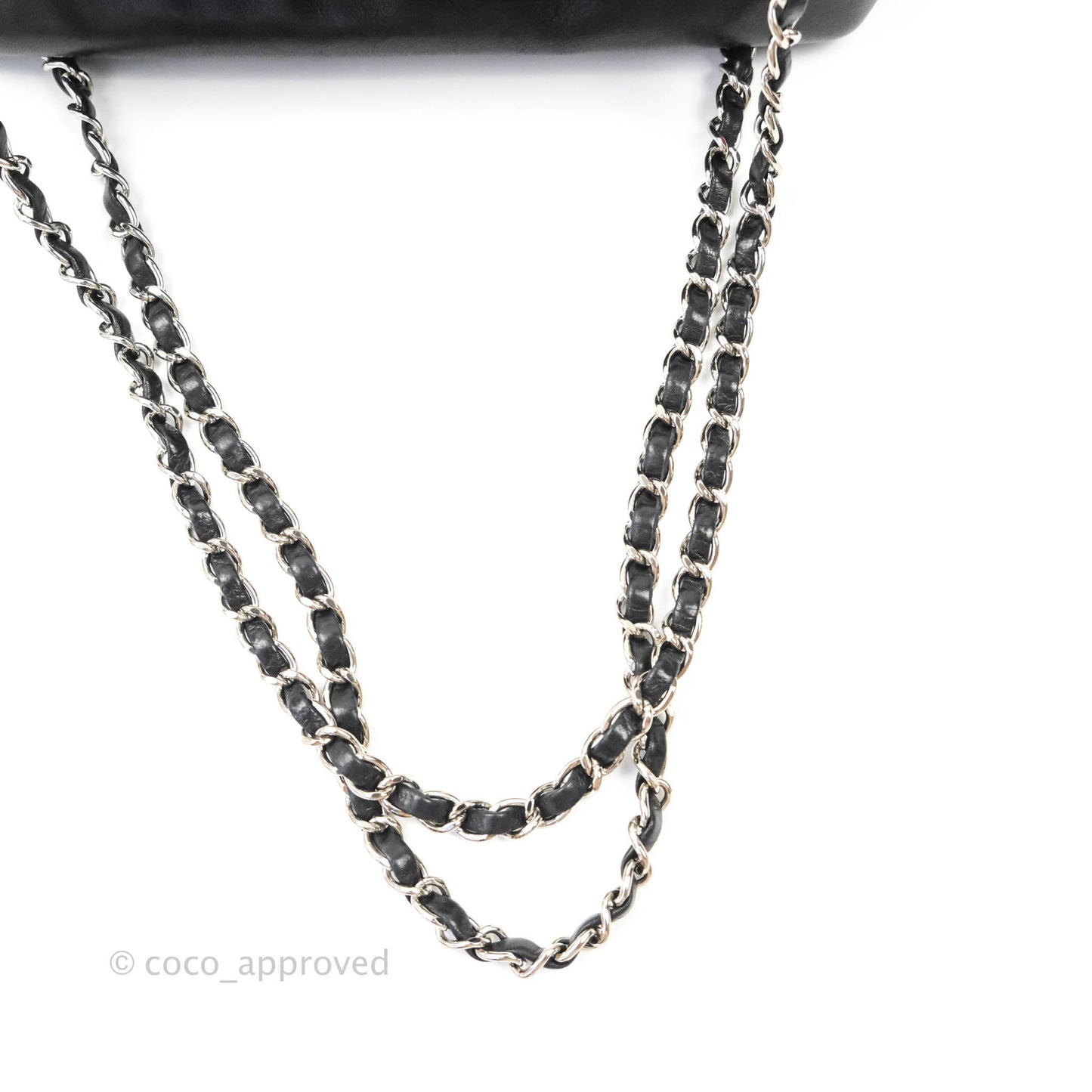 Chanel Quilted Camera Case Bag Black Lambskin Silver Hardware