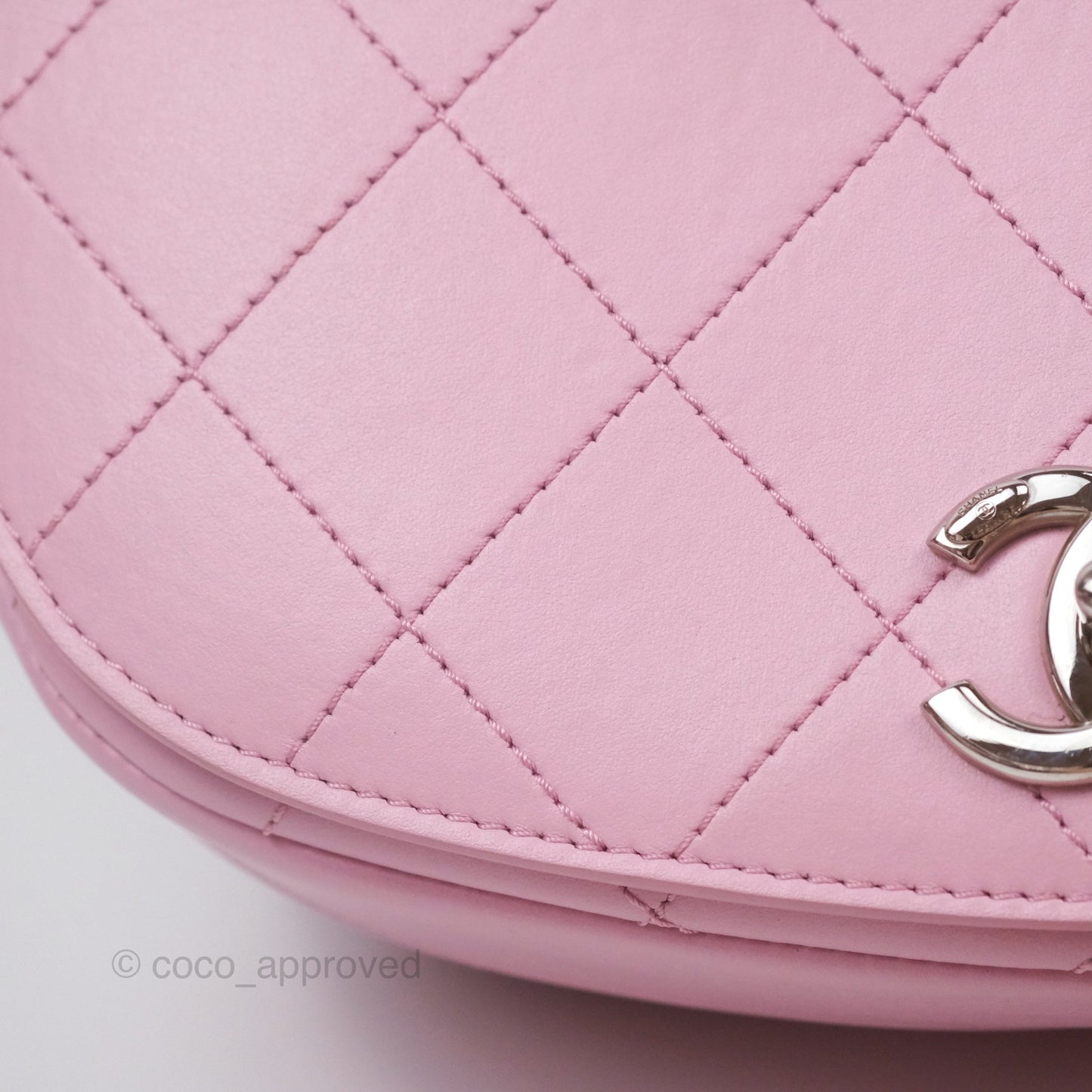 Chanel Stitched Ring My Bag Flap Crossbody Pink Calfskin Silver Hardware