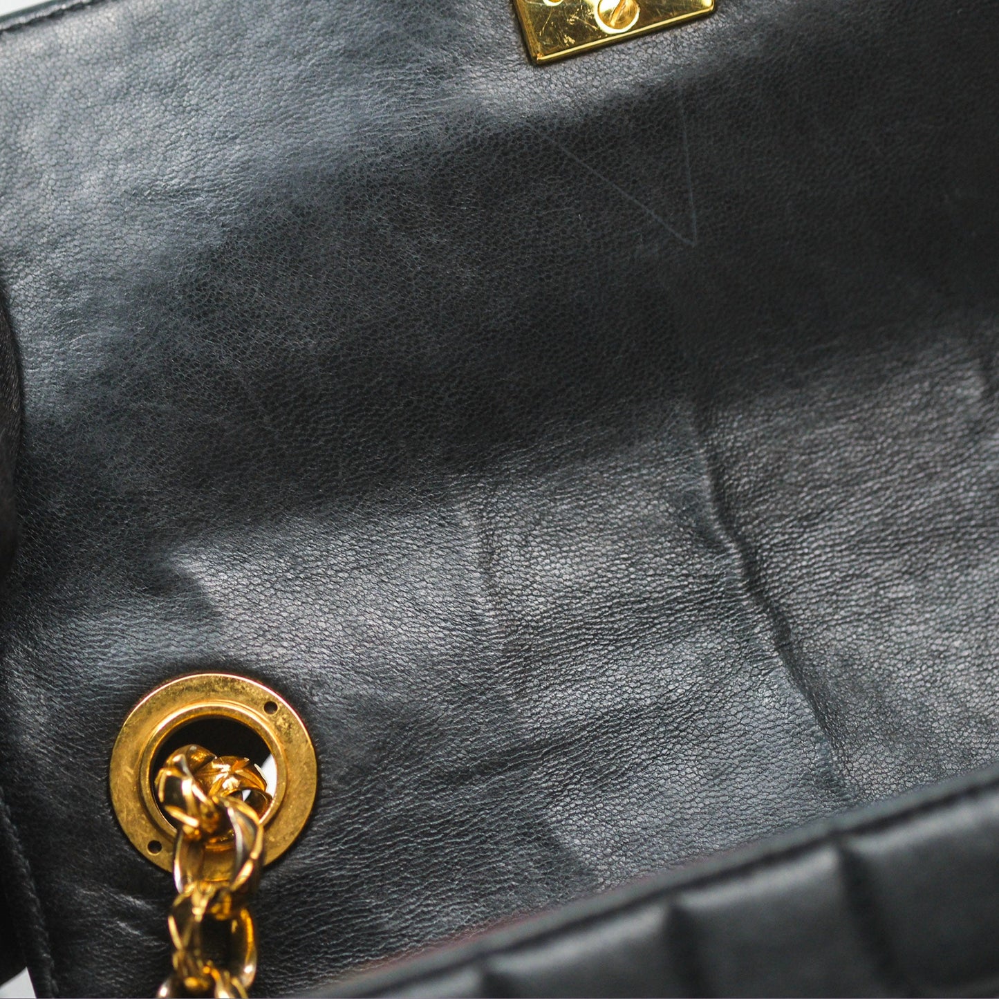 Chanel Vintage Mini Bijoux Chain Flap Black Lambskin Gold Hardware