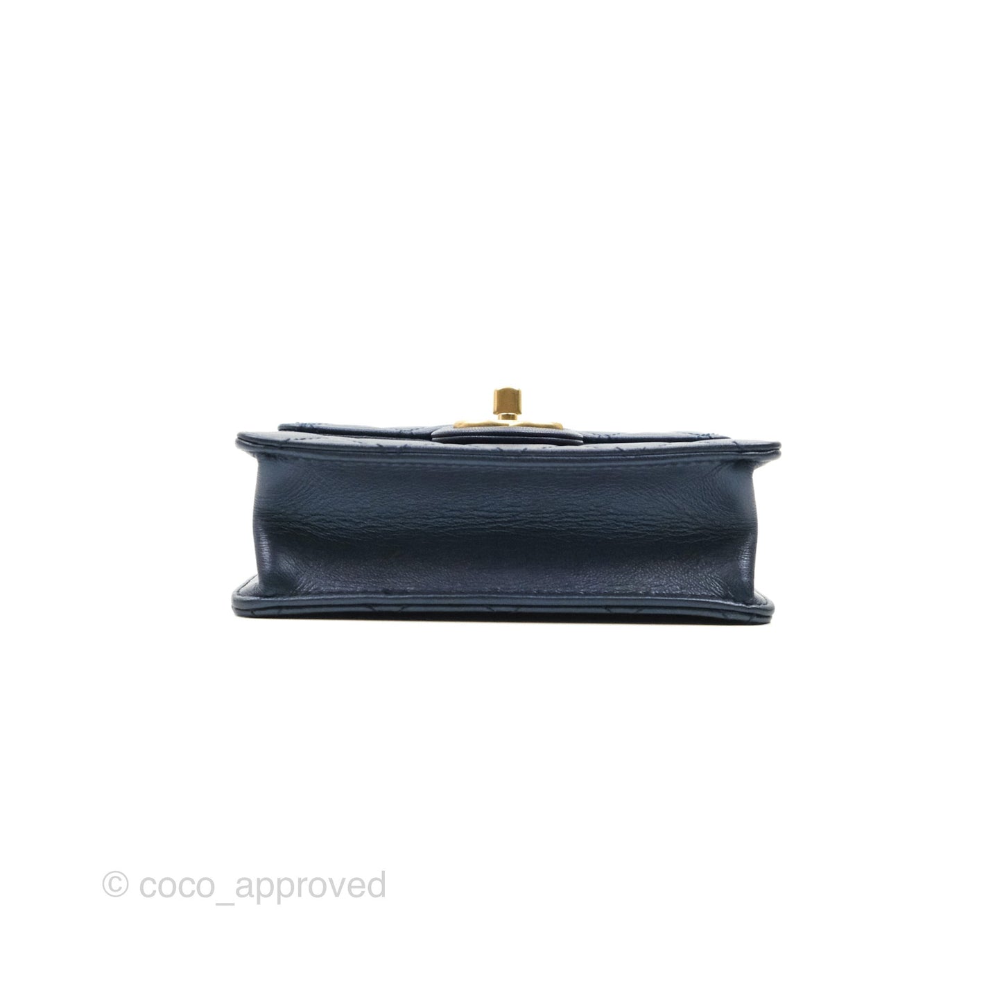 Chanel Quilted Chic Pearls Flap Iridescent Navy Lambskin Aged Gold Hardware
