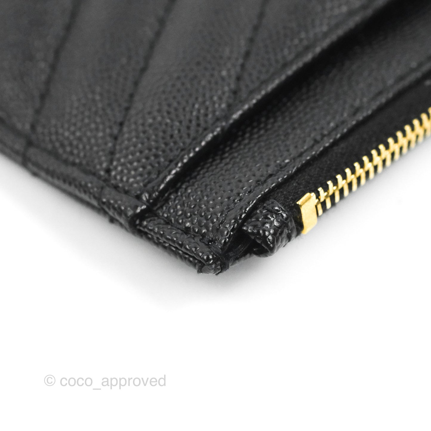 Saint Laurent Cassandre Matelasse Zipped Pouch Black Grained Leather Gold Hardware