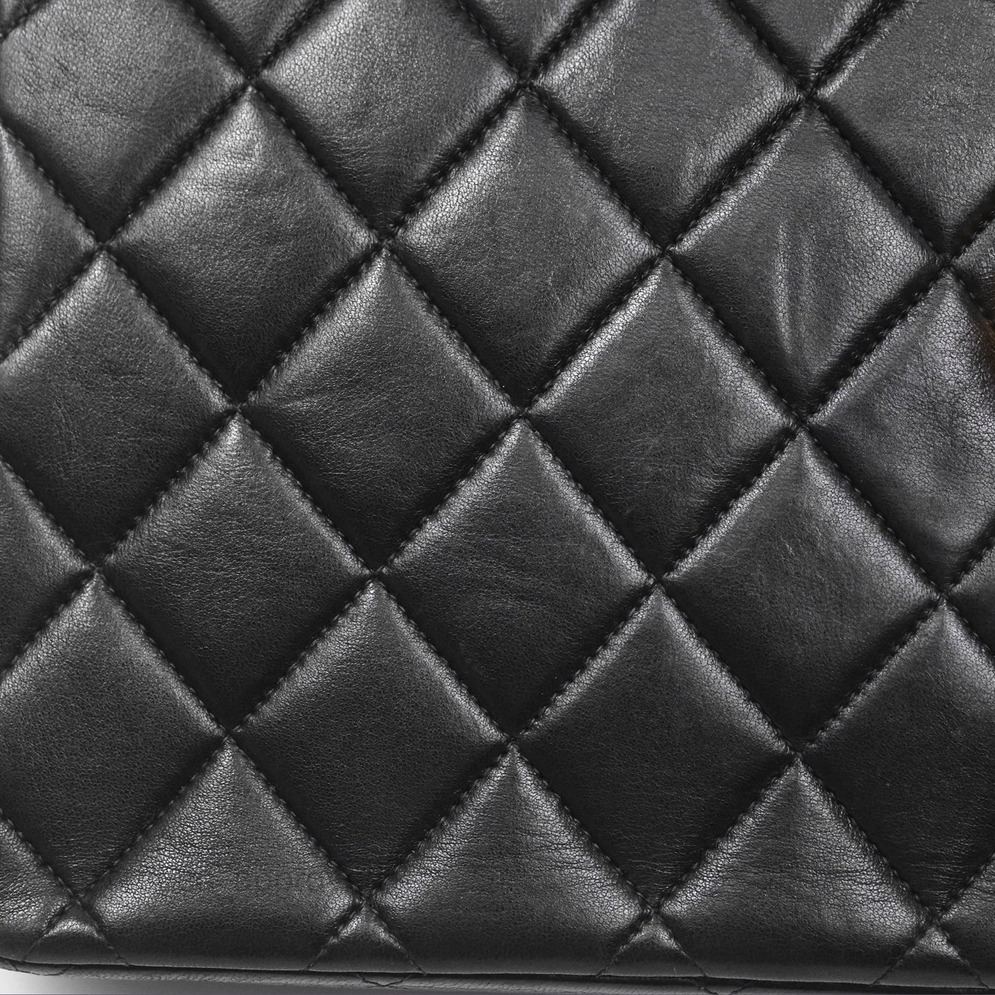 Chanel Vintage Jumbo Single Flap Black Lambskin 24K Gold Hardware