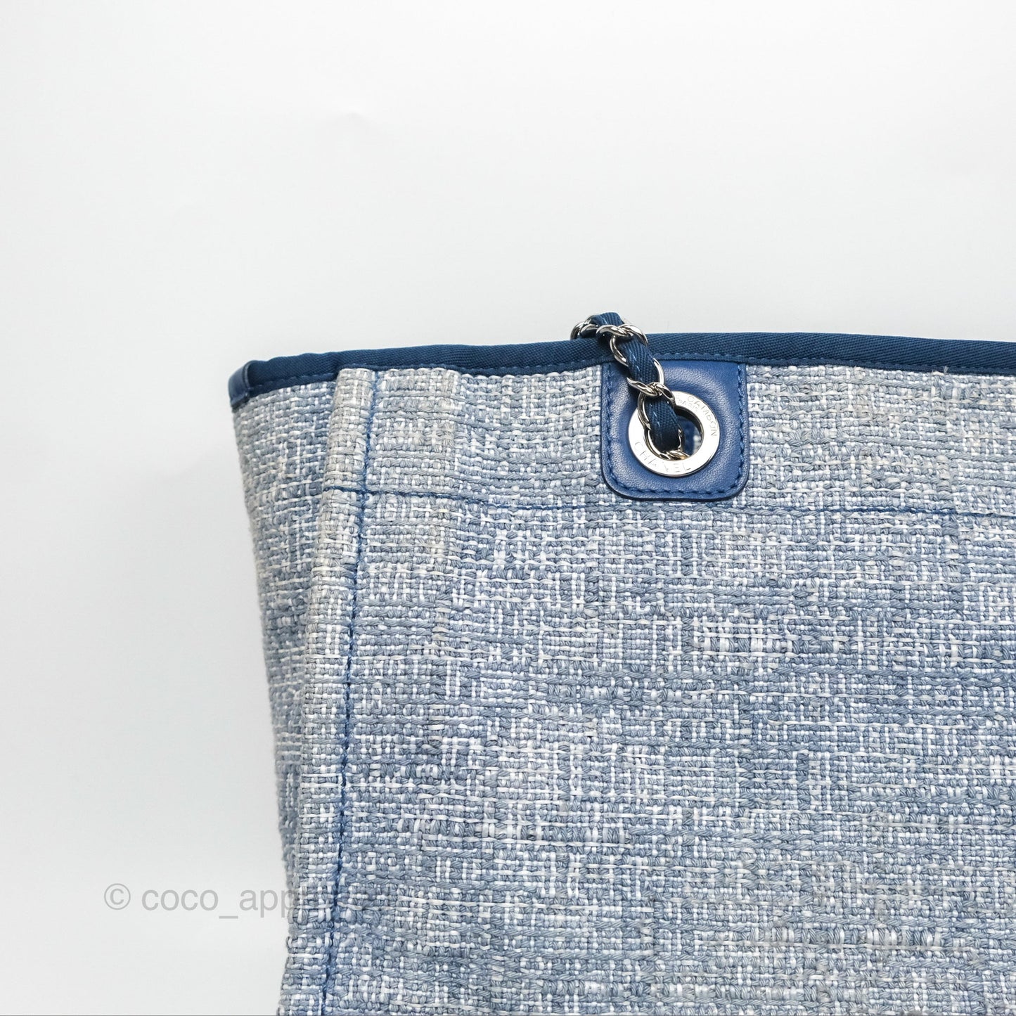 Chanel Medium Deauville Tote Blue Canvas
