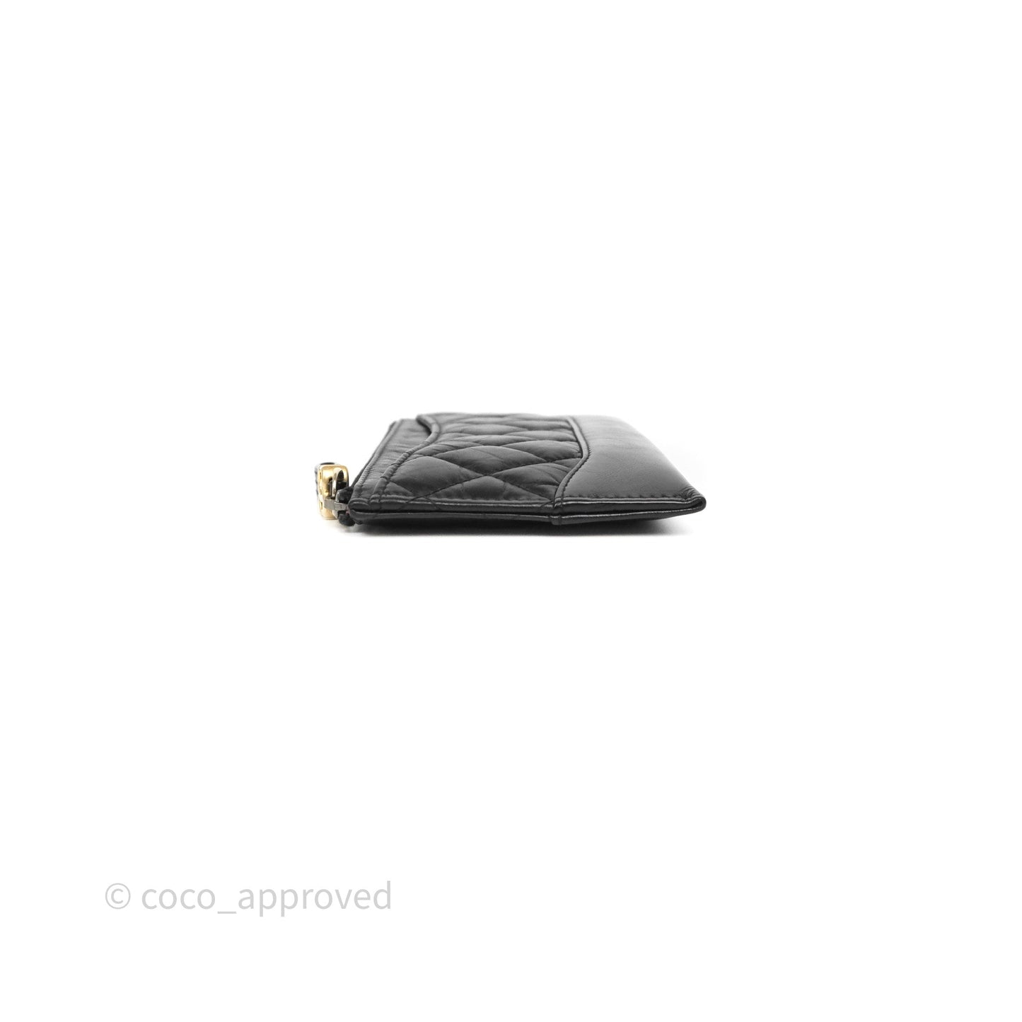 Chanel Quilted Gabrielle Zip Long Wallet Black