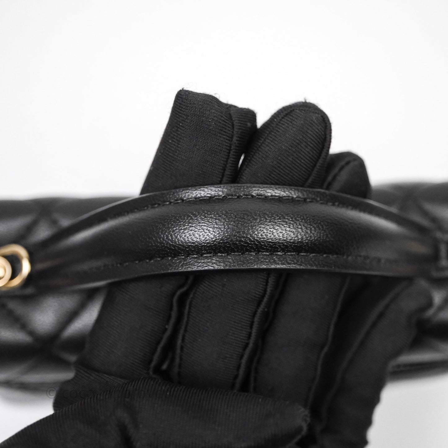 Chanel Top Handle Long Vanity with Chain Black Lambskin Gold Hardware