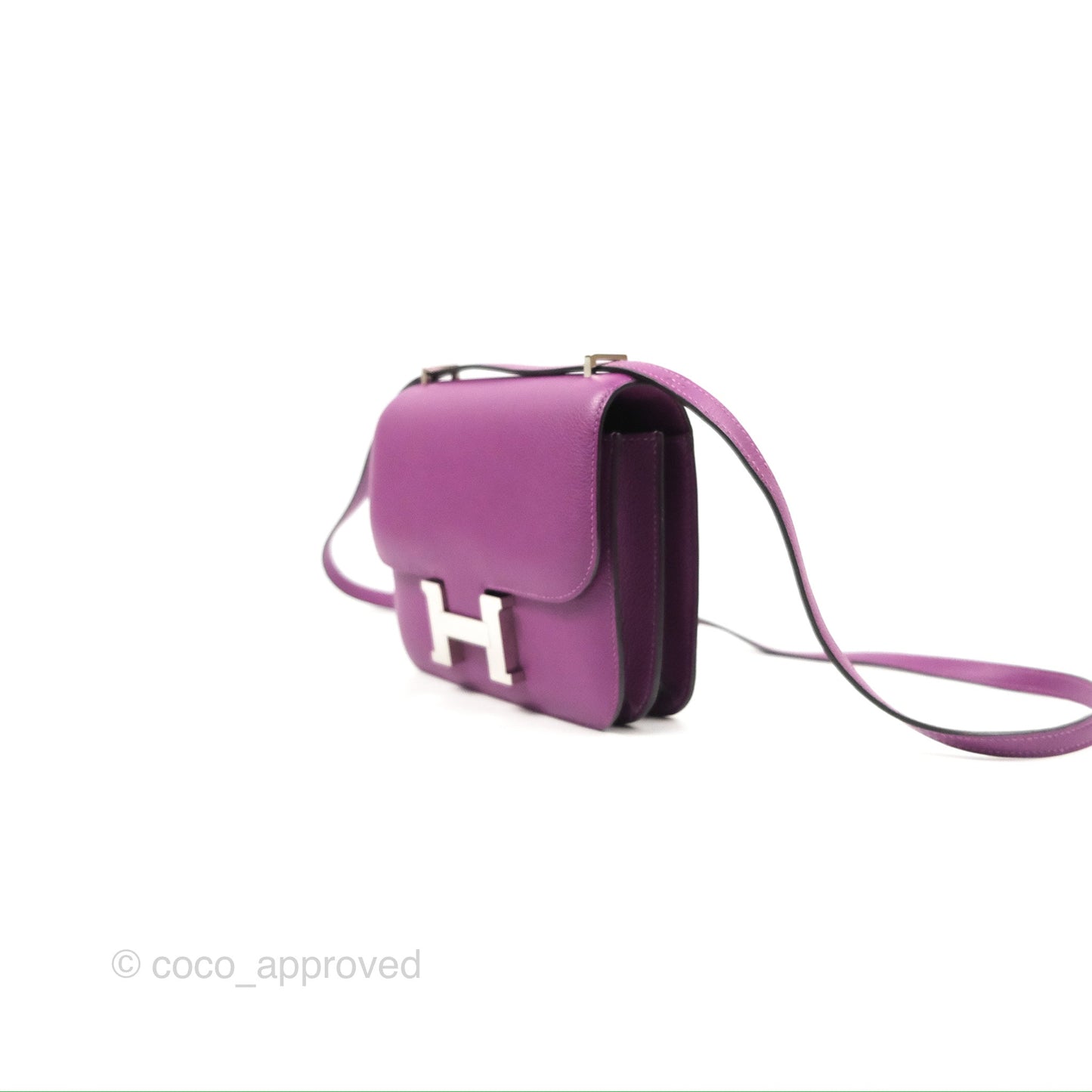Hermès Constance Mini 18cm Anemone Evercolor Palladium Hardware