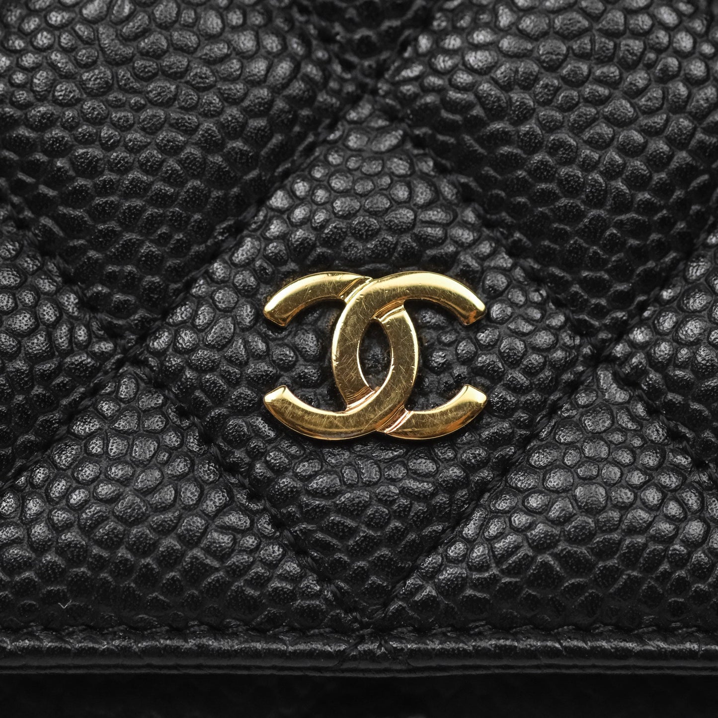Chanel Classic Wallet On Chain WOC Quilted Black Caviar Gold Hardware