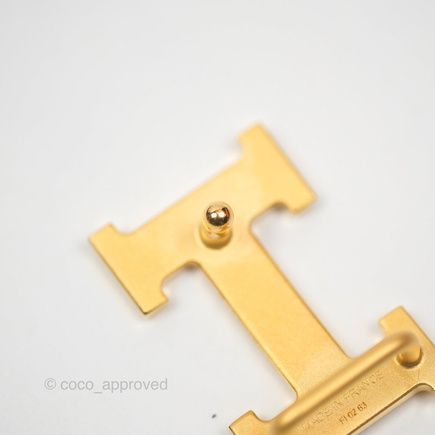 Hermès H Constance Mini Belt Buckle & Reversible Mauve Pale 09/ Gold 37 Swift / Epsom Gold Hardware